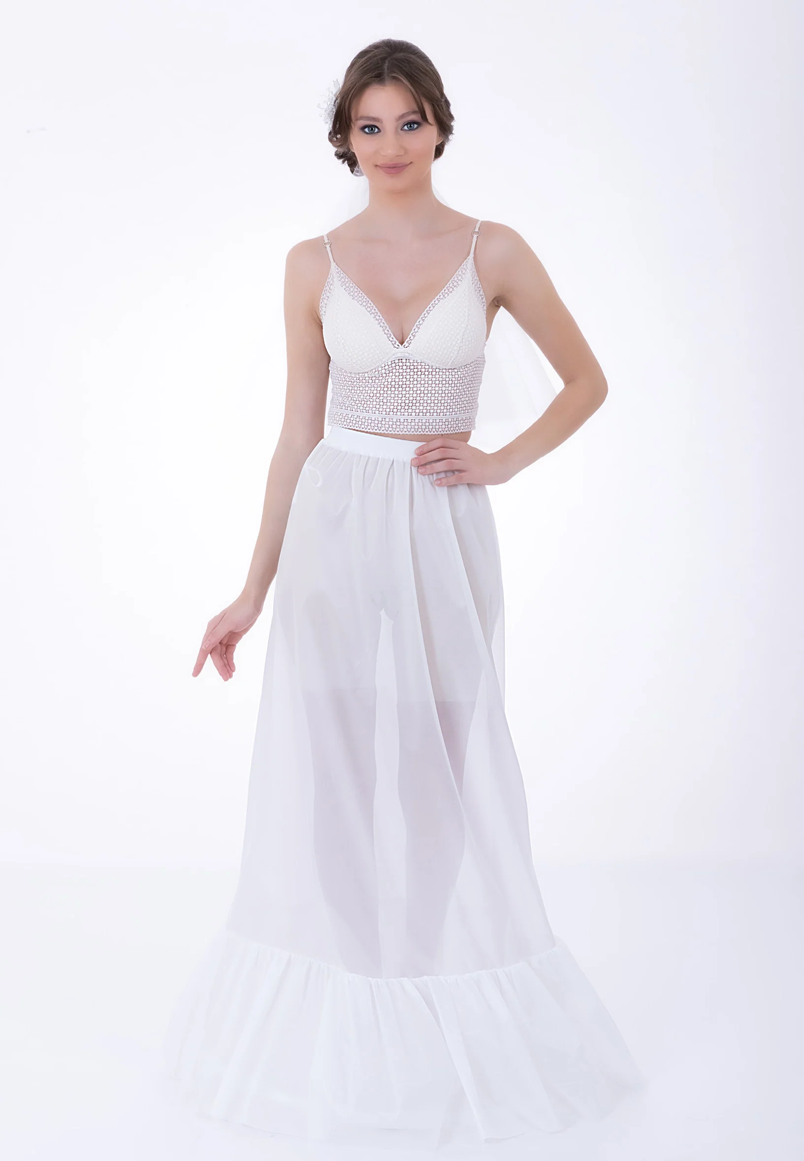 1 Hoop Tulle Without Flounce A-line Petticoat abttr191