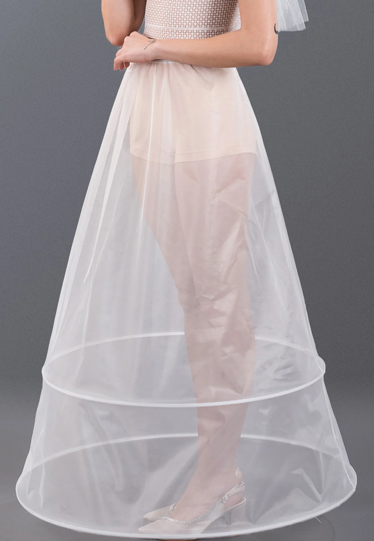 2 Hoops Tulle Without Flounce A-line Petticoat abtec242 - Image 2