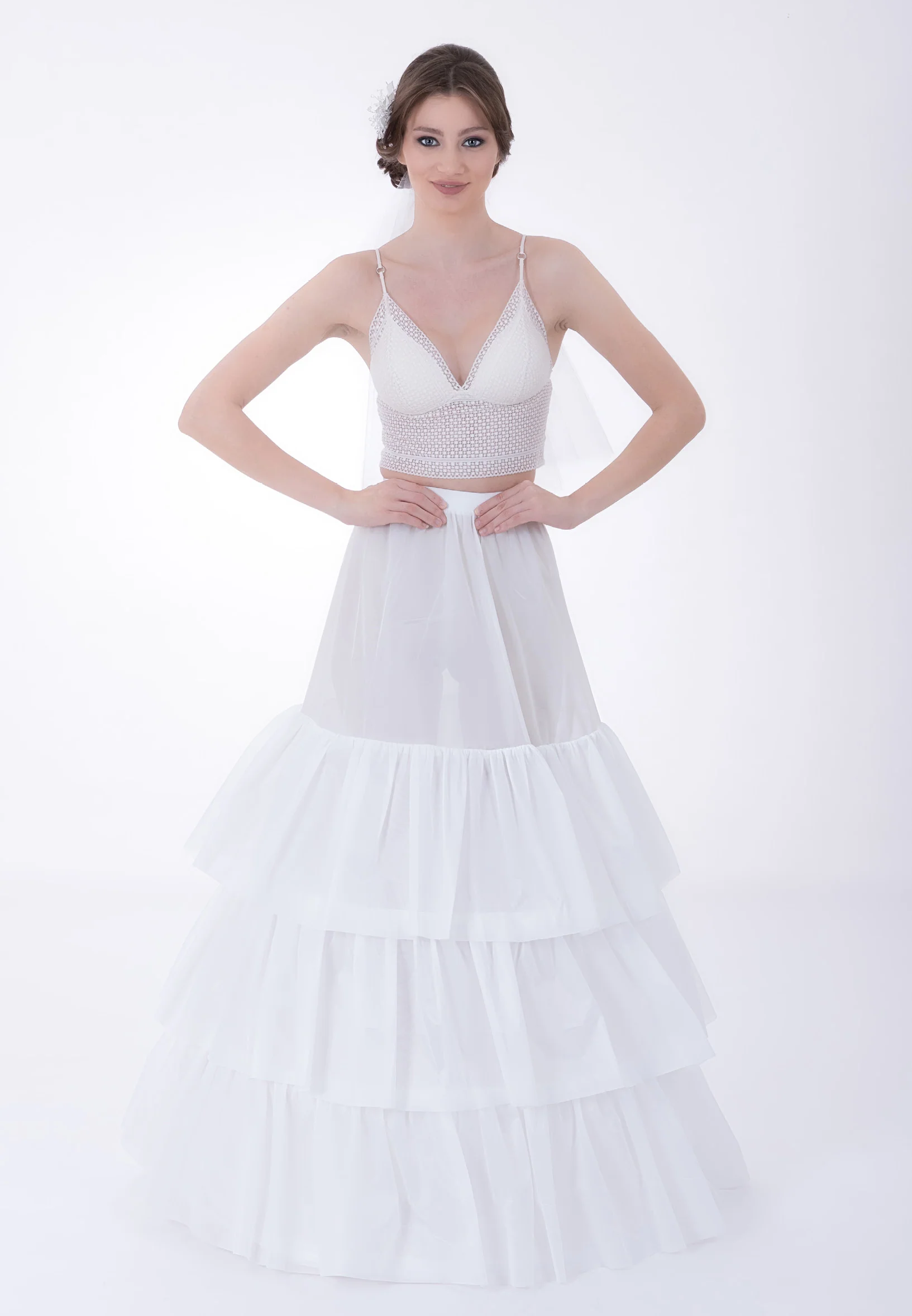 3 Hoops Tulle With Flounce A-line Petticoat abttr273