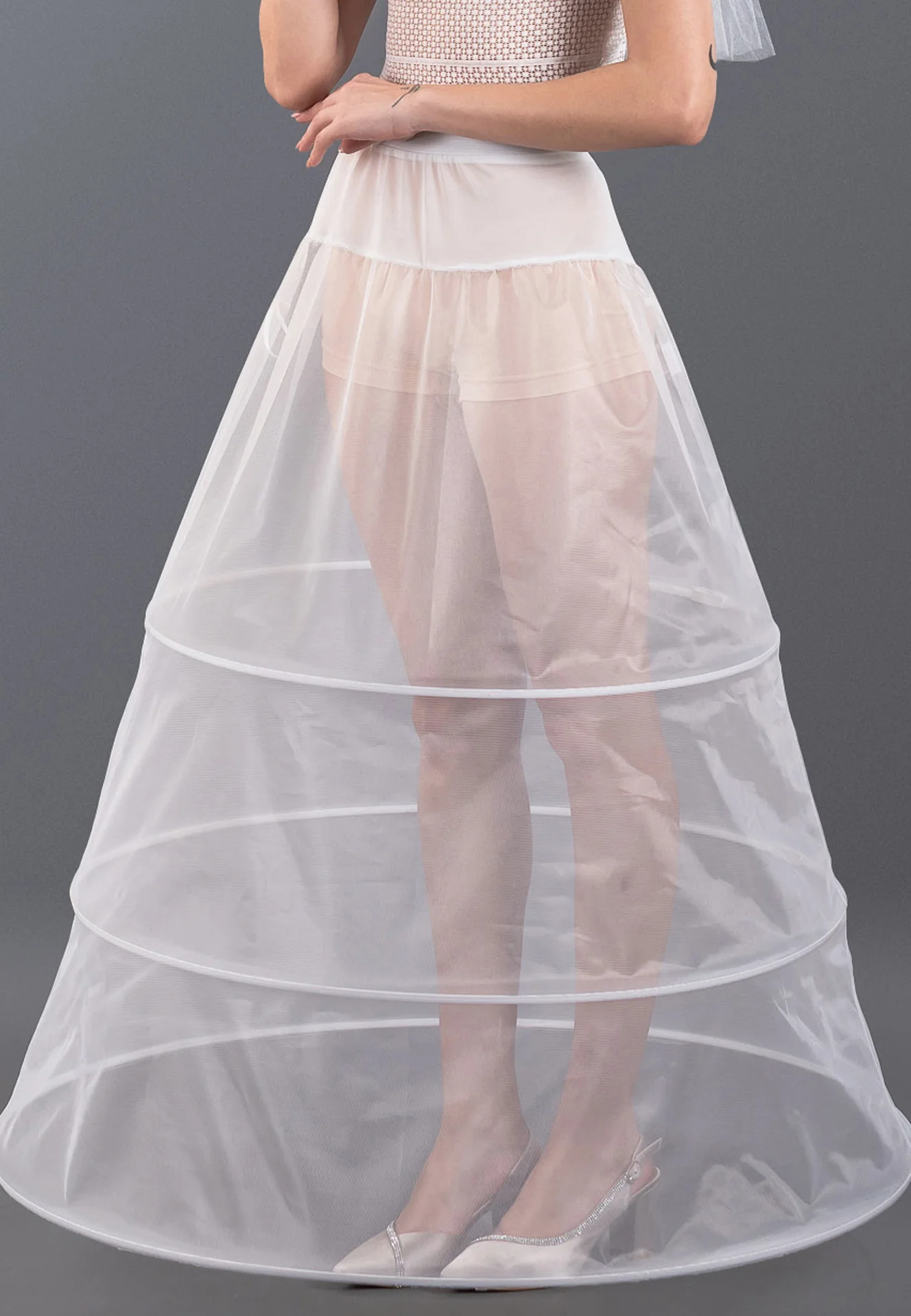 3 Hoops Tulle Without Flounce A-line Petticoat abtks243 - Image 2