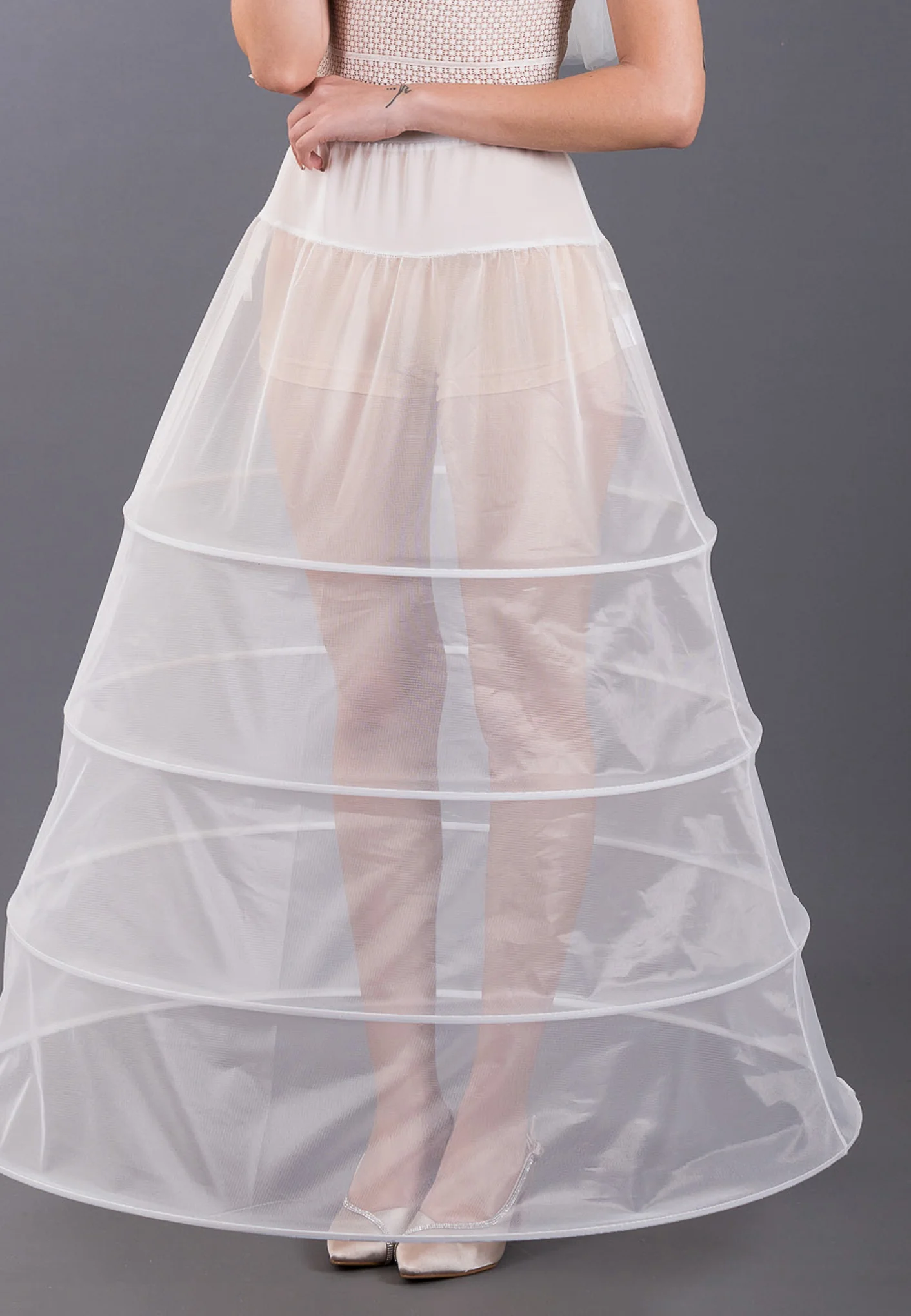 4 Hoops Tulle Without Flounce A-line Petticoat abtks284 - Image 2