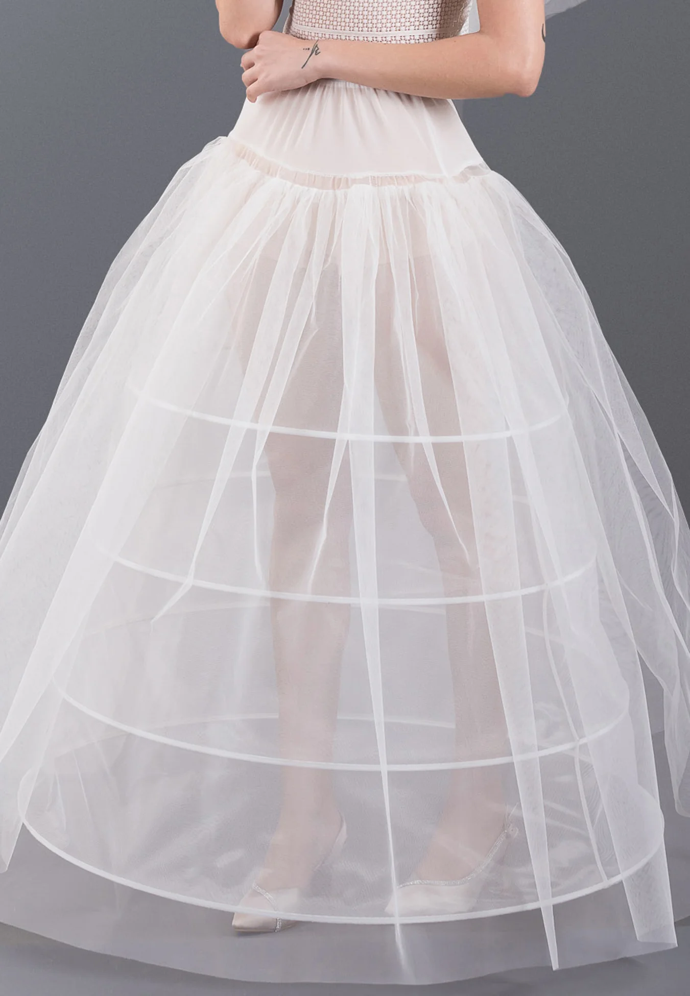 4 Hoops Tulle Without Flounce A-line Petticoat abtlf264 - Image 2