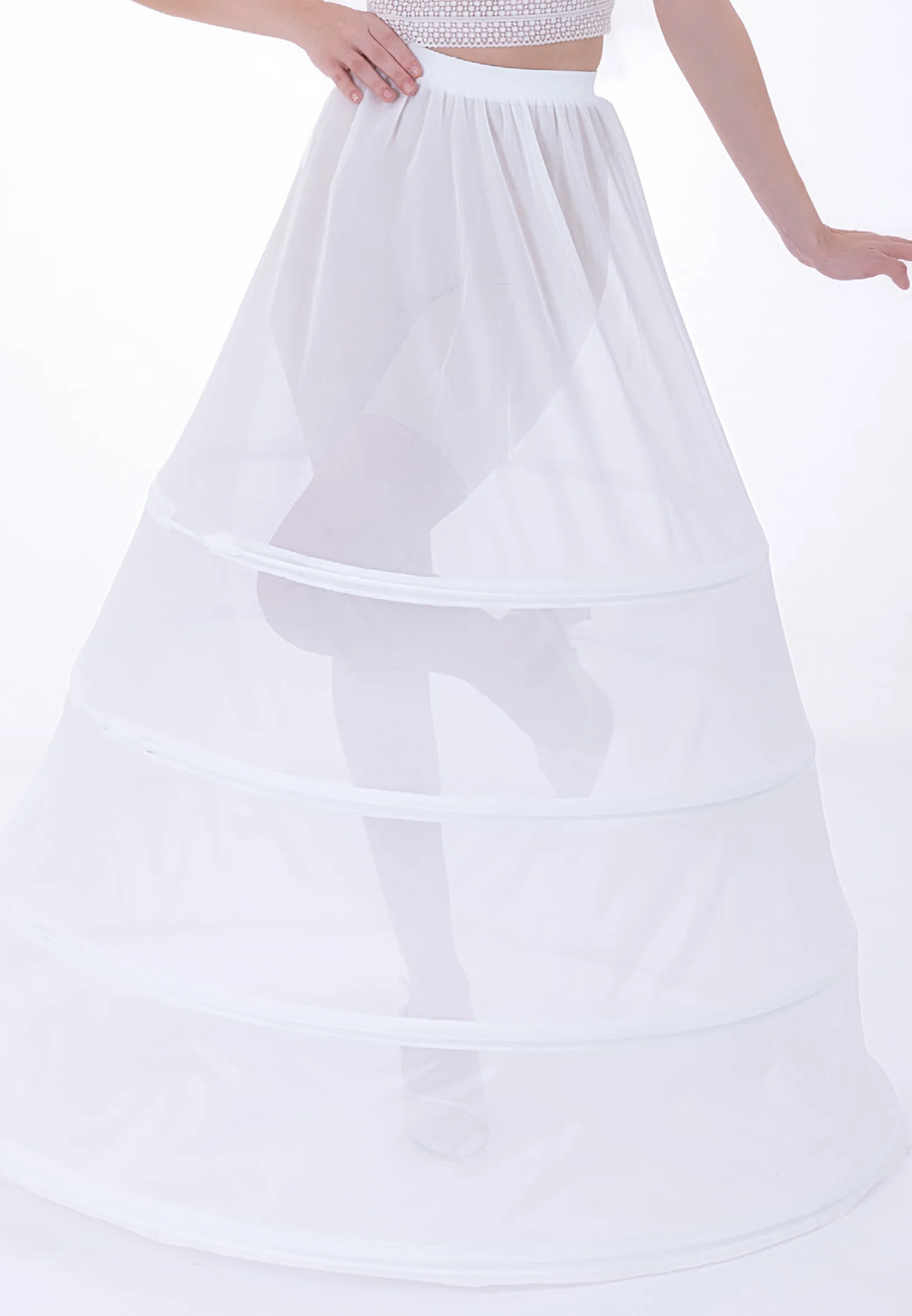 4 Hoops Tulle Without Flounce A-line Petticoat abttr-04 - Image 2