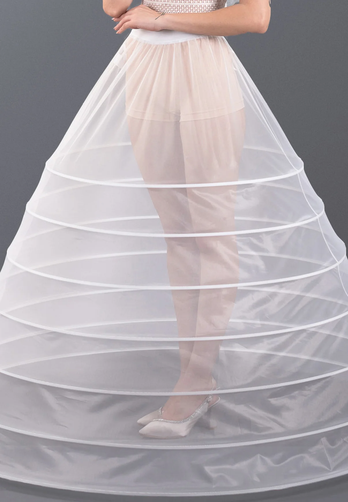 7 Hoops Tulle Without Flounce A-line Petticoat abtec427 - Image 2