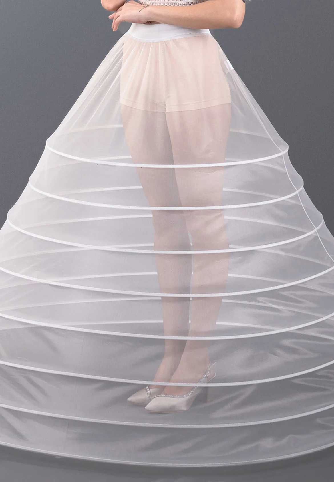 8 Hoops Tulle Without Flounce A-line Petticoat abtec458 - Image 2