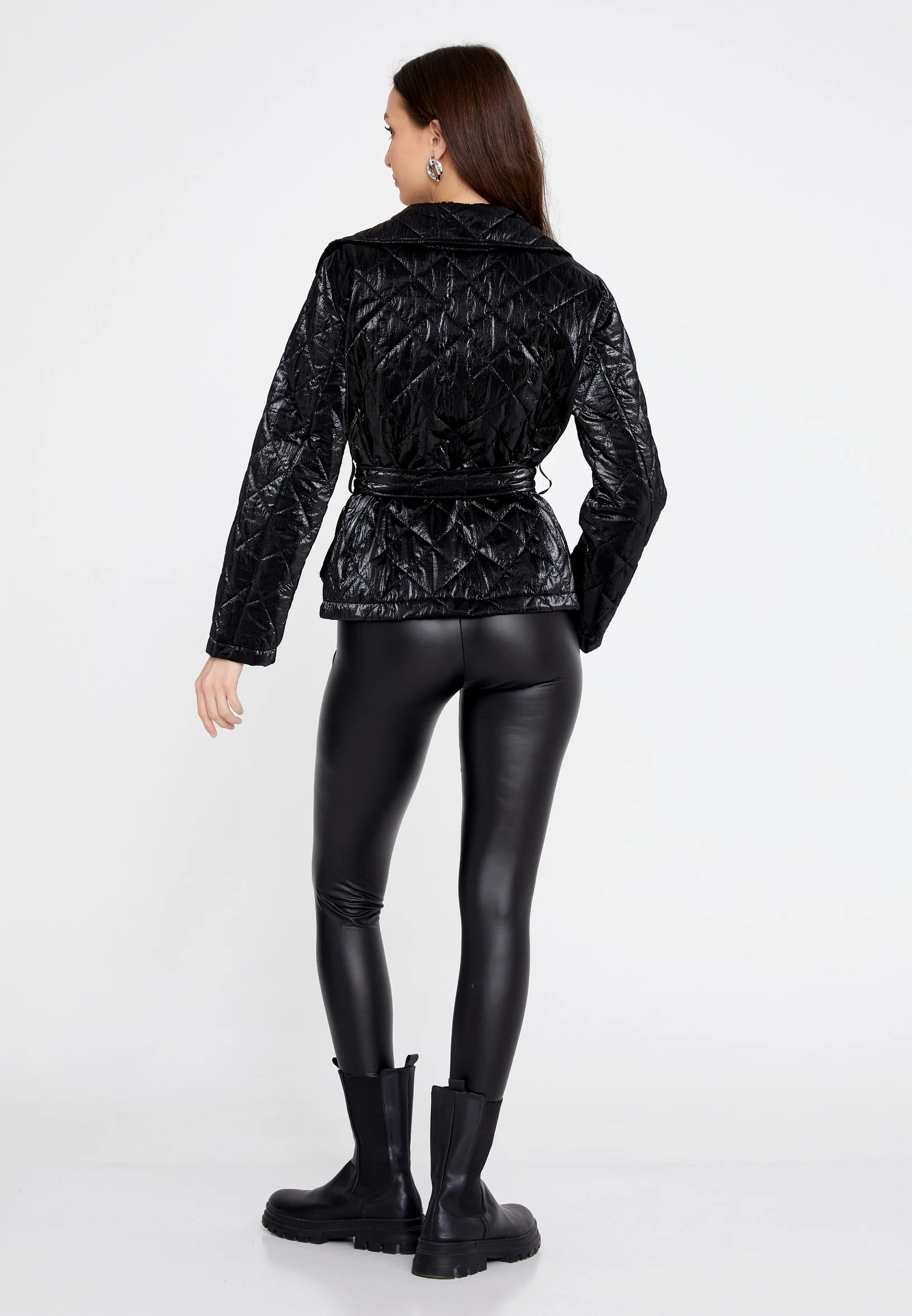 Chiffon Solid Color Regular Coat esld1194b - Image 4