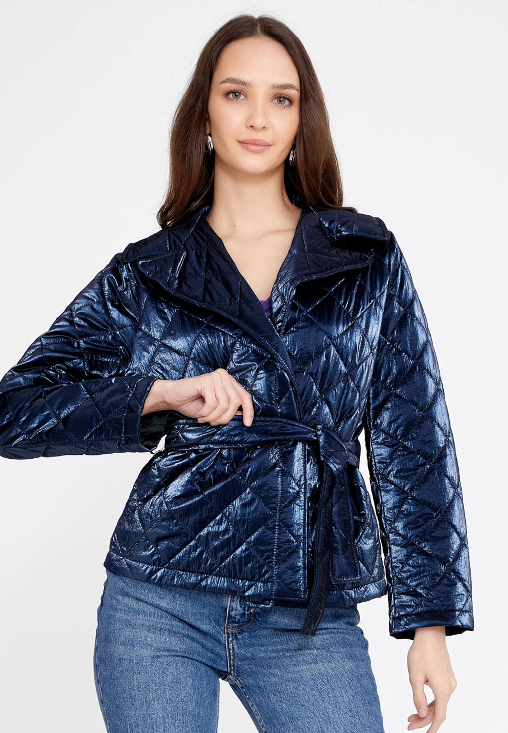 Chiffon Solid Color Regular Coat esld1194b - Image 5