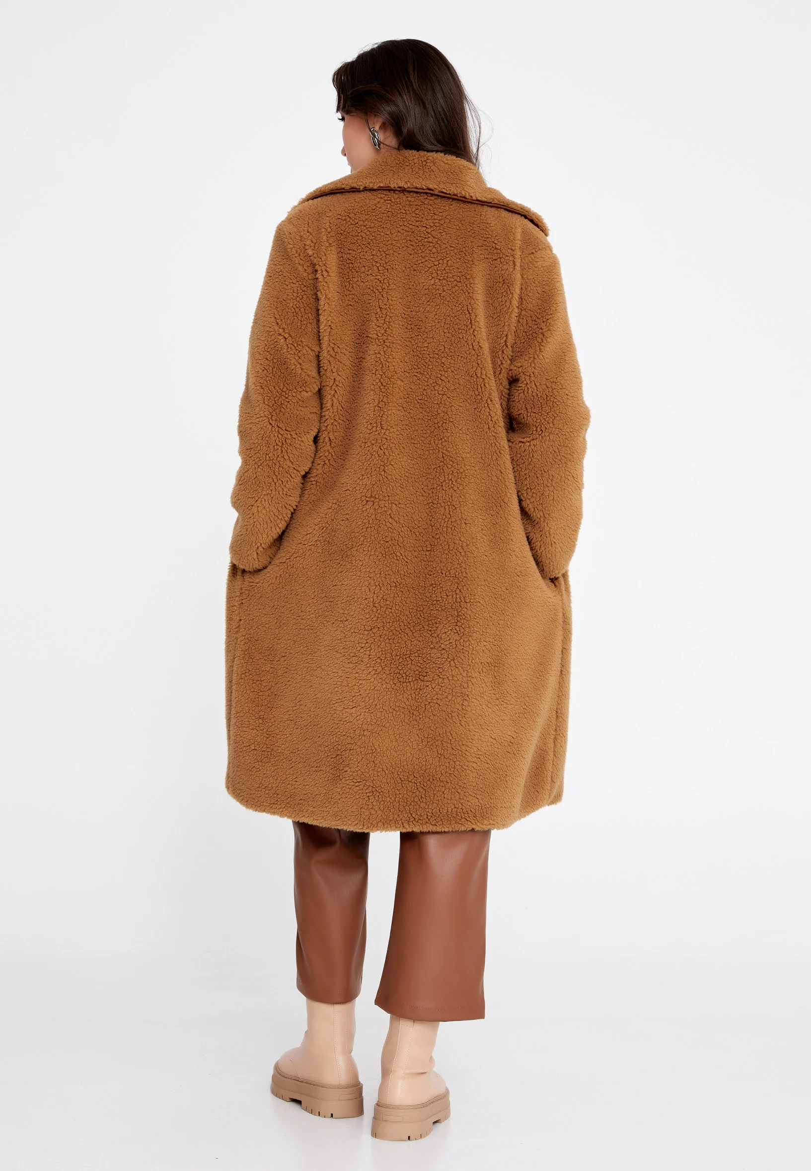 Knitwear Solid Color Regular Coat cav89176 - Image 12