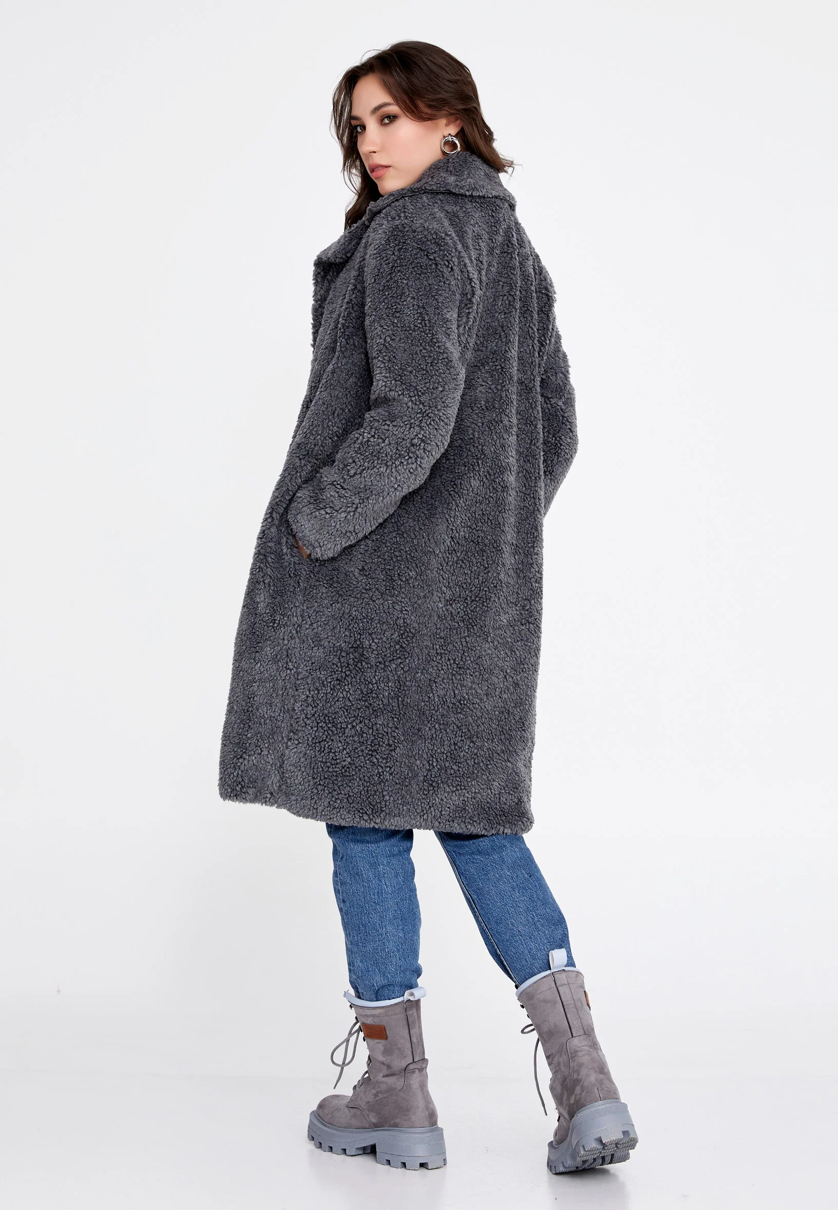 Knitwear Solid Color Regular Coat cav89176 - Image 16