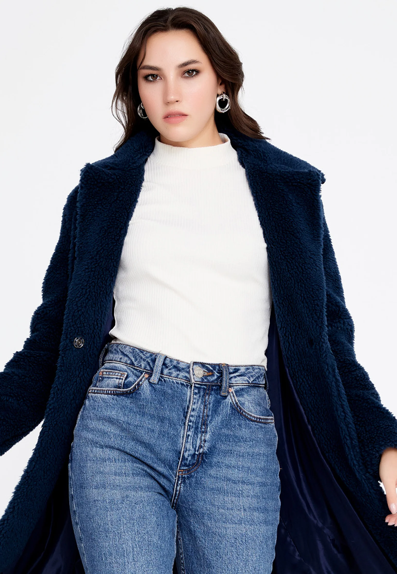 Knitwear Solid Color Regular Coat cav89176 - Image 17