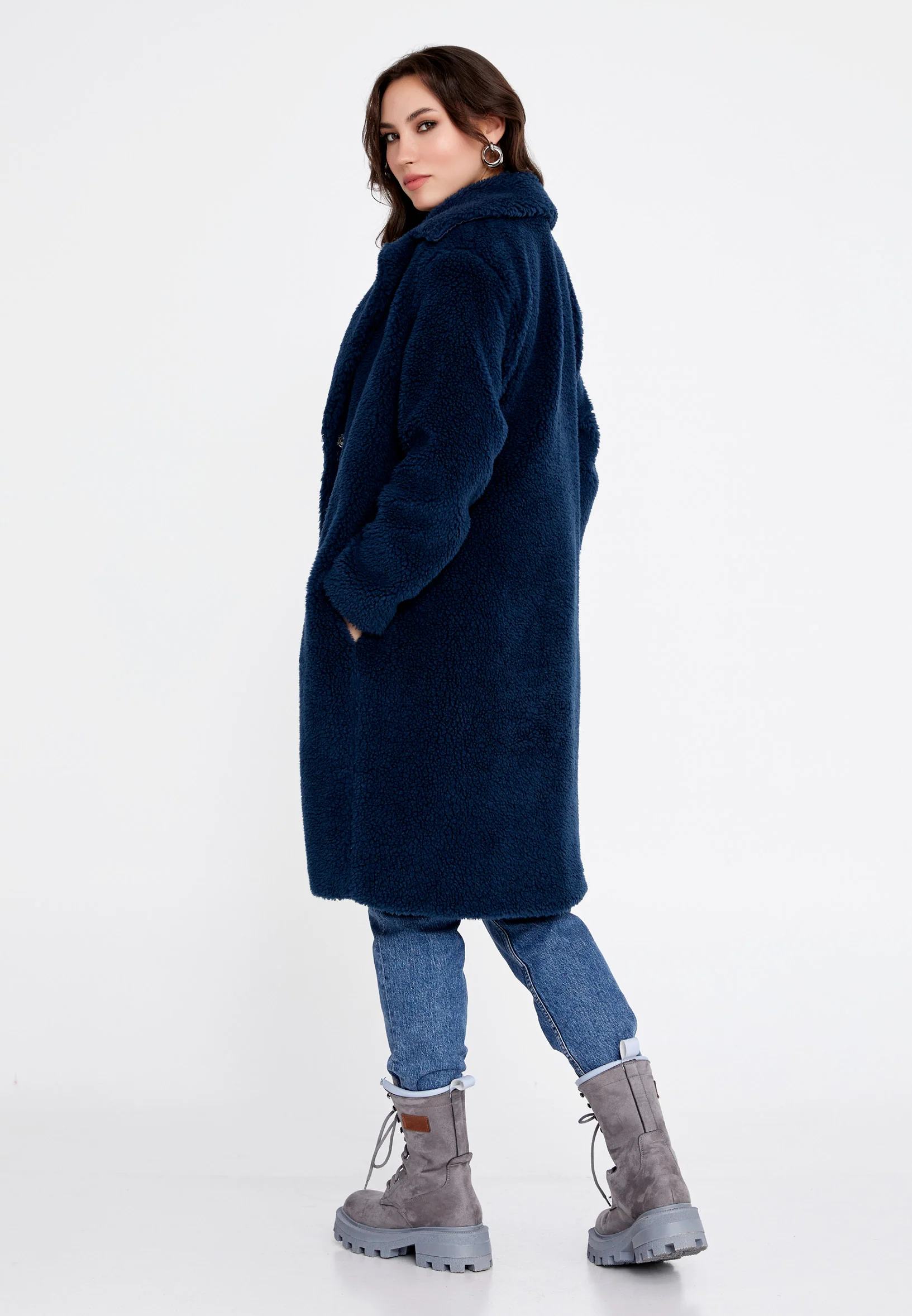 Knitwear Solid Color Regular Coat cav89176 - Image 20