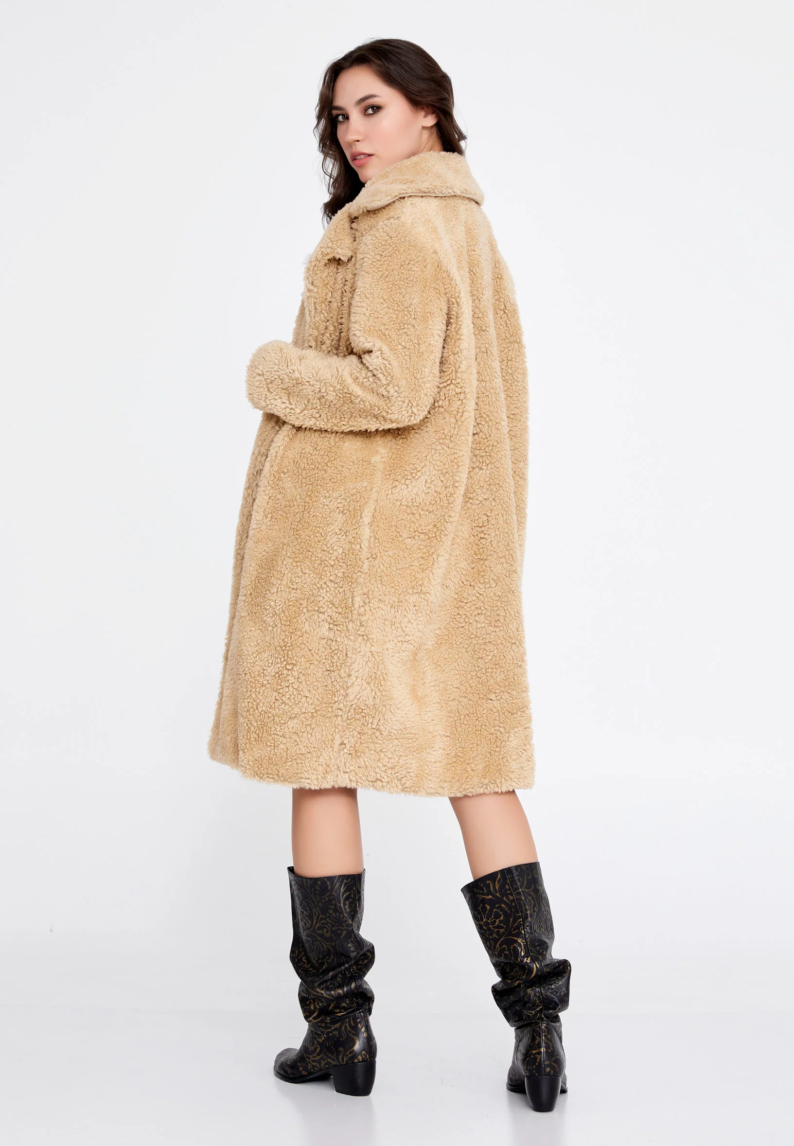 Knitwear Solid Color Regular Coat cav89176 - Image 4