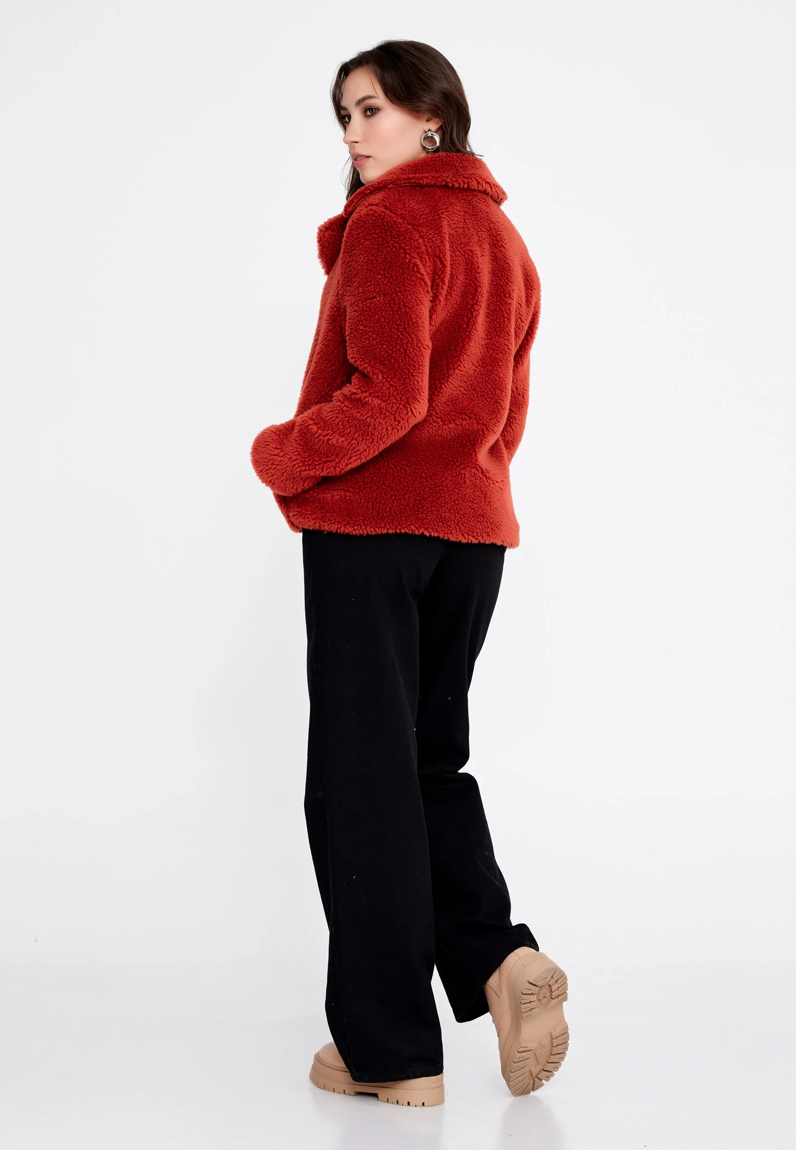 Knitwear Solid Color Regular Coat cav89180 - Image 16