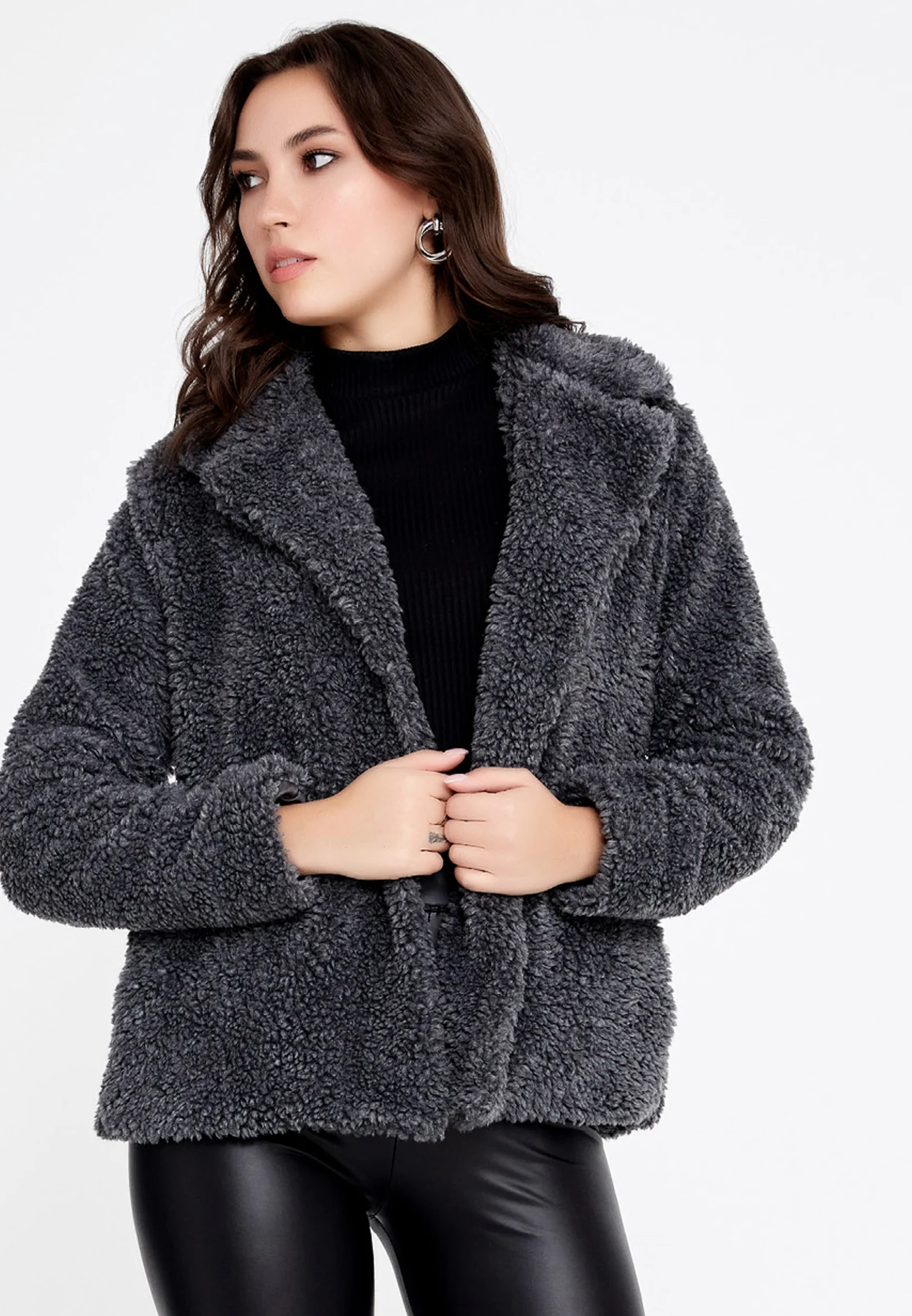 Knitwear Solid Color Regular Coat cav89180 - Image 17