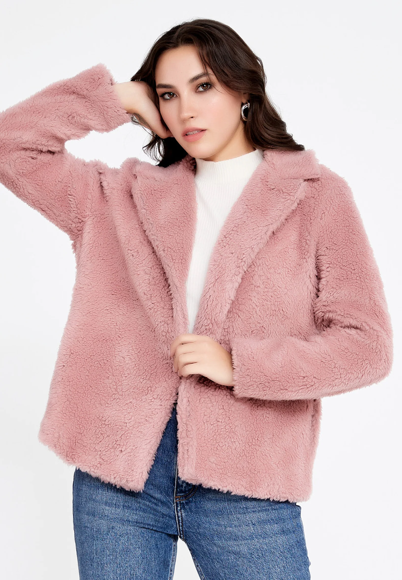 Knitwear Solid Color Regular Coat cav89180 - Image 21
