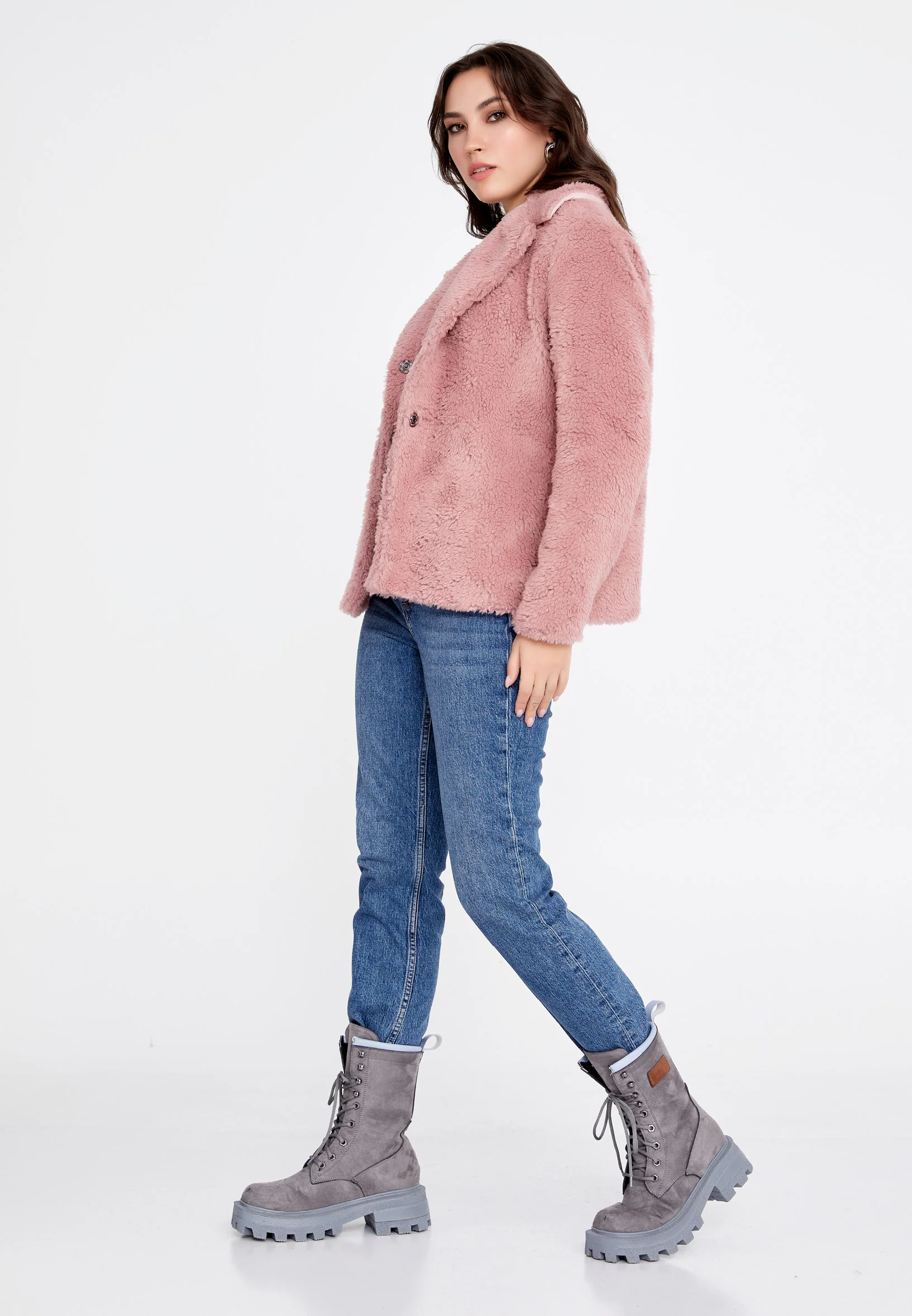 Knitwear Solid Color Regular Coat cav89180 - Image 23