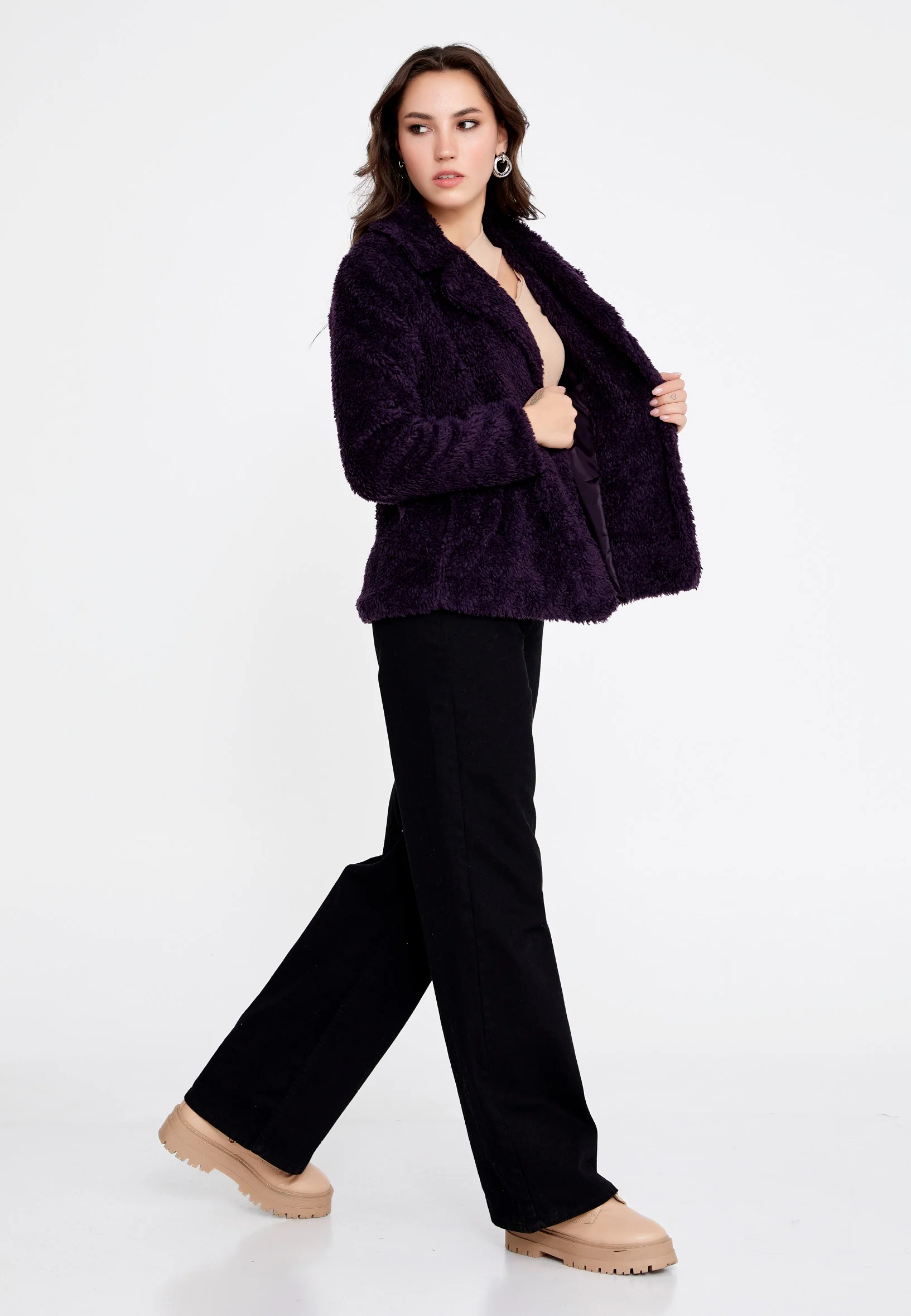 Knitwear Solid Color Regular Coat cav89180 - Image 27