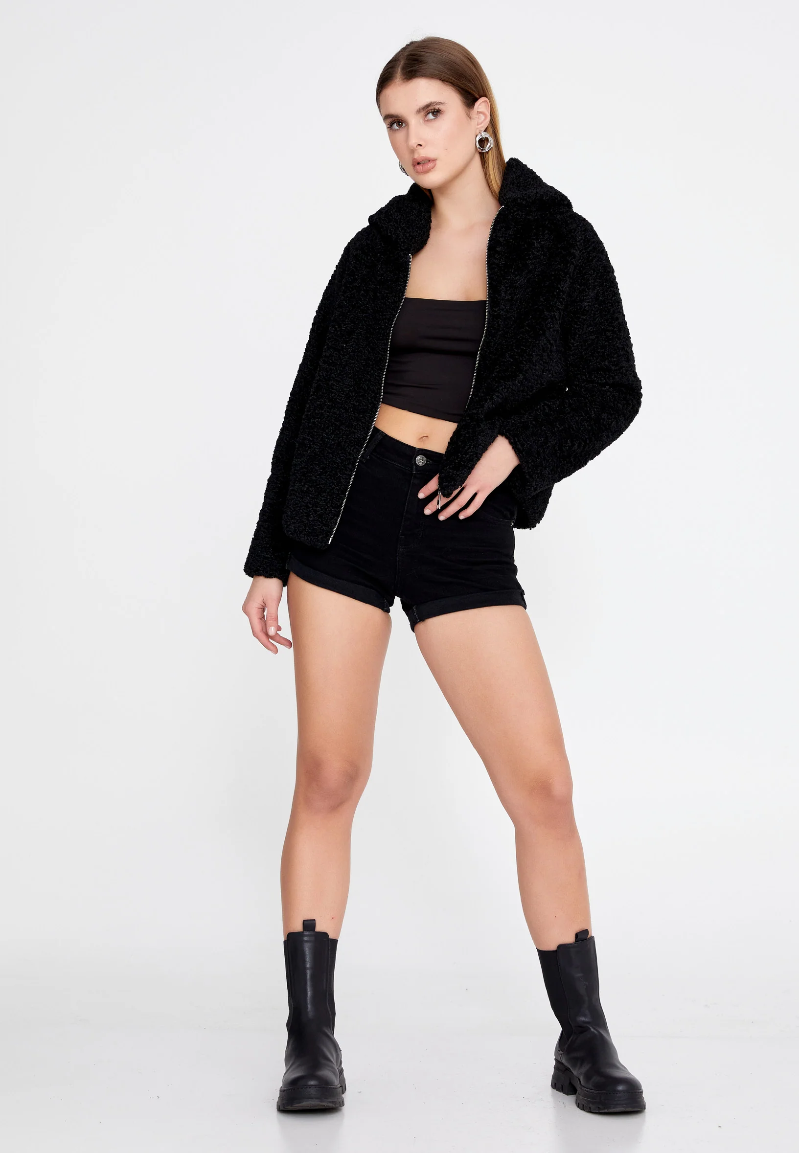Knitwear Solid Color Regular Coat esl88153 - Image 2