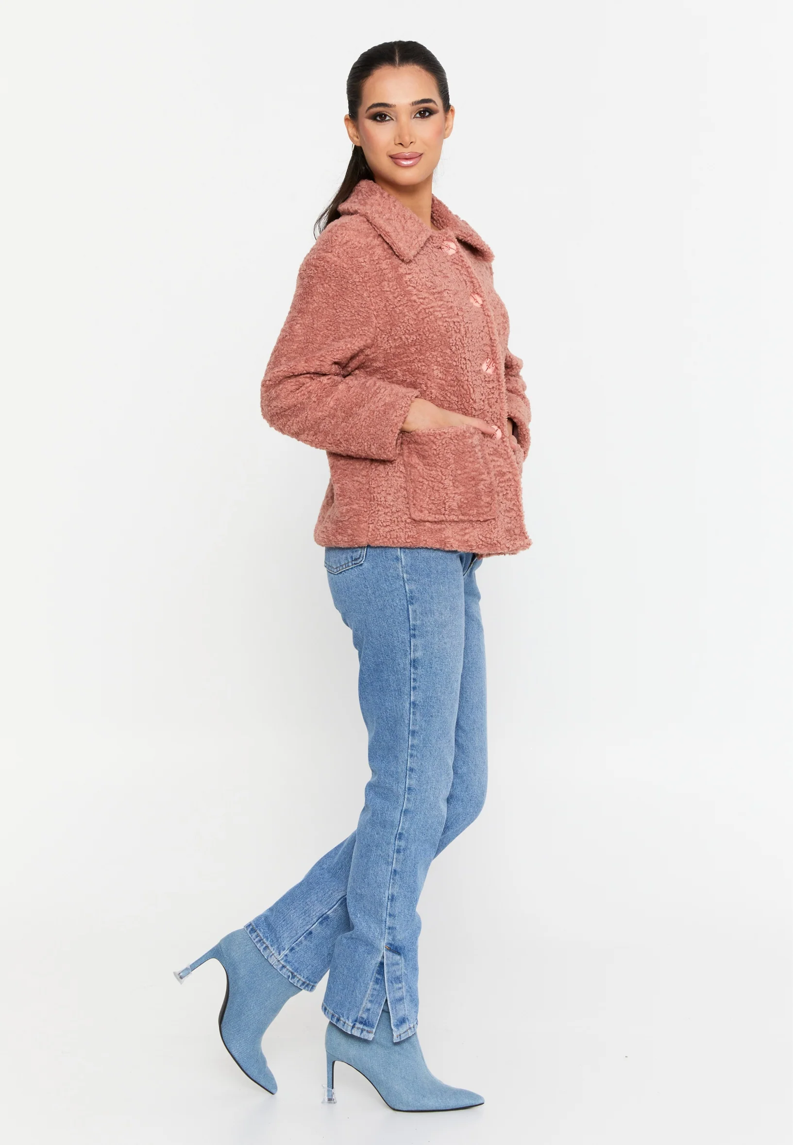 Knitwear Solid Color Regular Coat esl88172 - Image 11