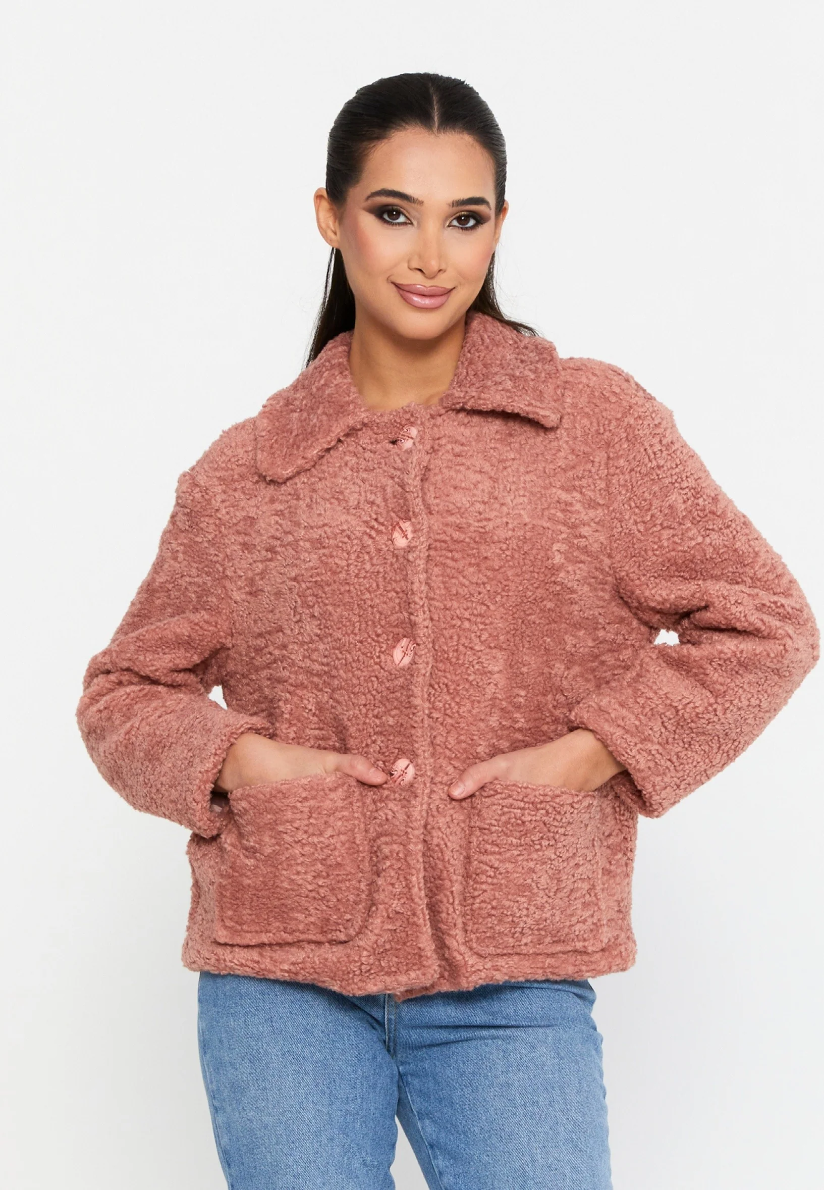 Knitwear Solid Color Regular Coat esl88172 - Image 12