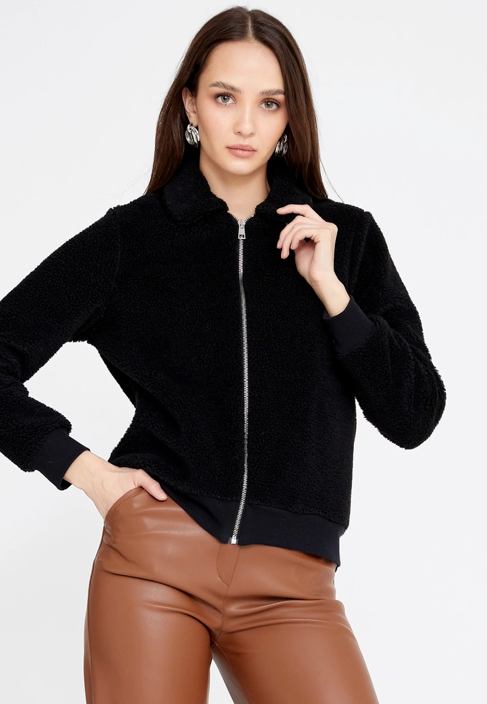 Knitwear Solid Color Regular Coat eslzeg1218