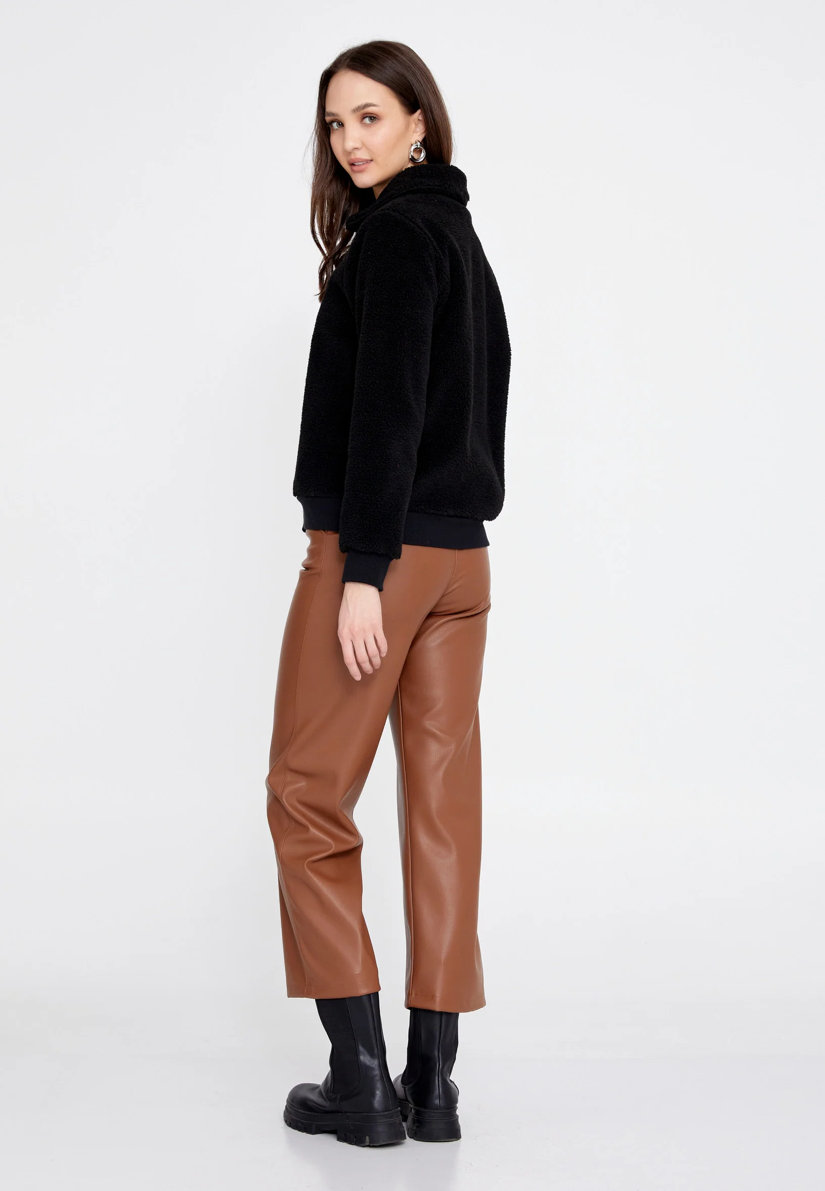 Knitwear Solid Color Regular Coat eslzeg1218 - Image 4