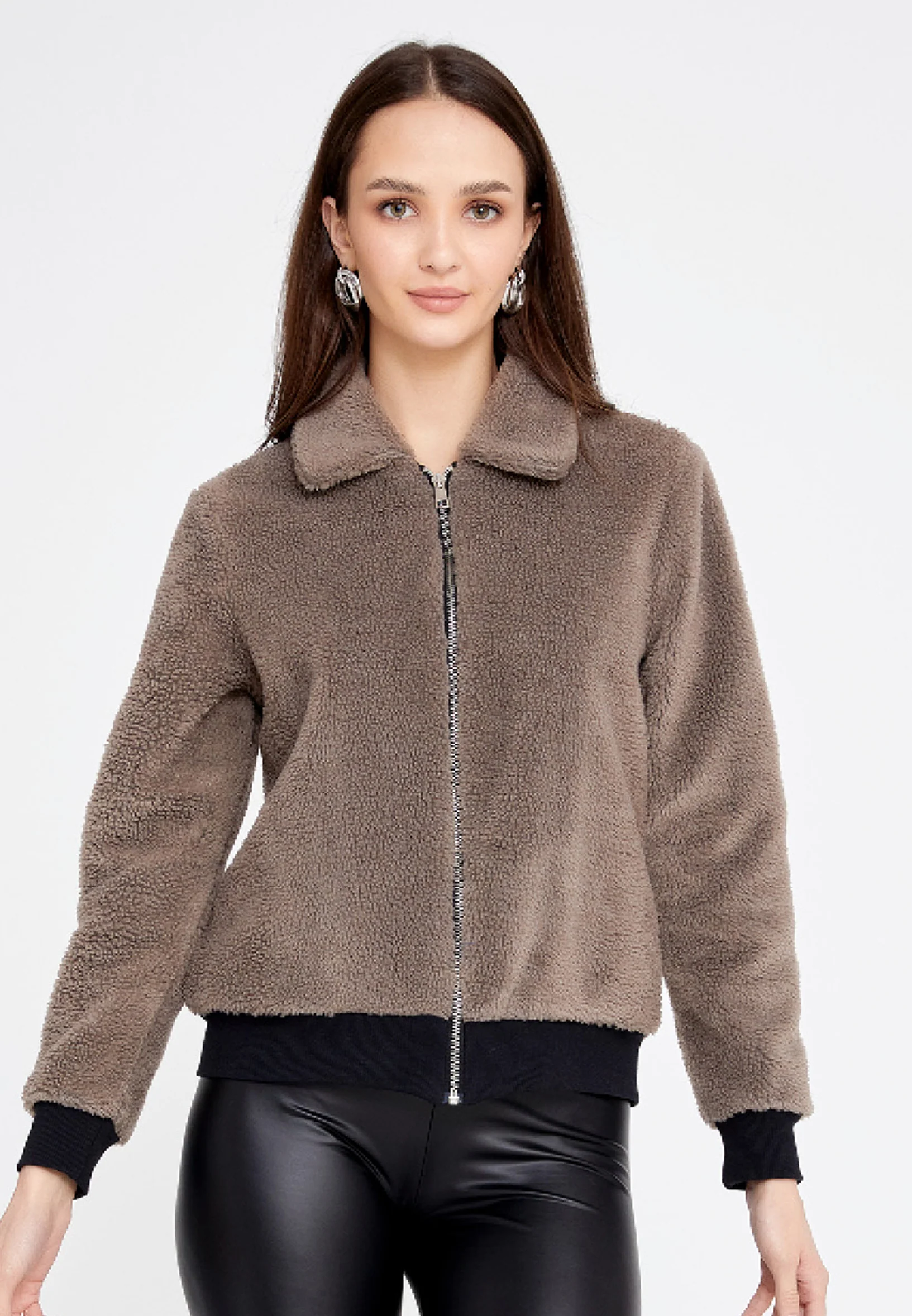 Knitwear Solid Color Regular Coat eslzeg1218 - Image 5