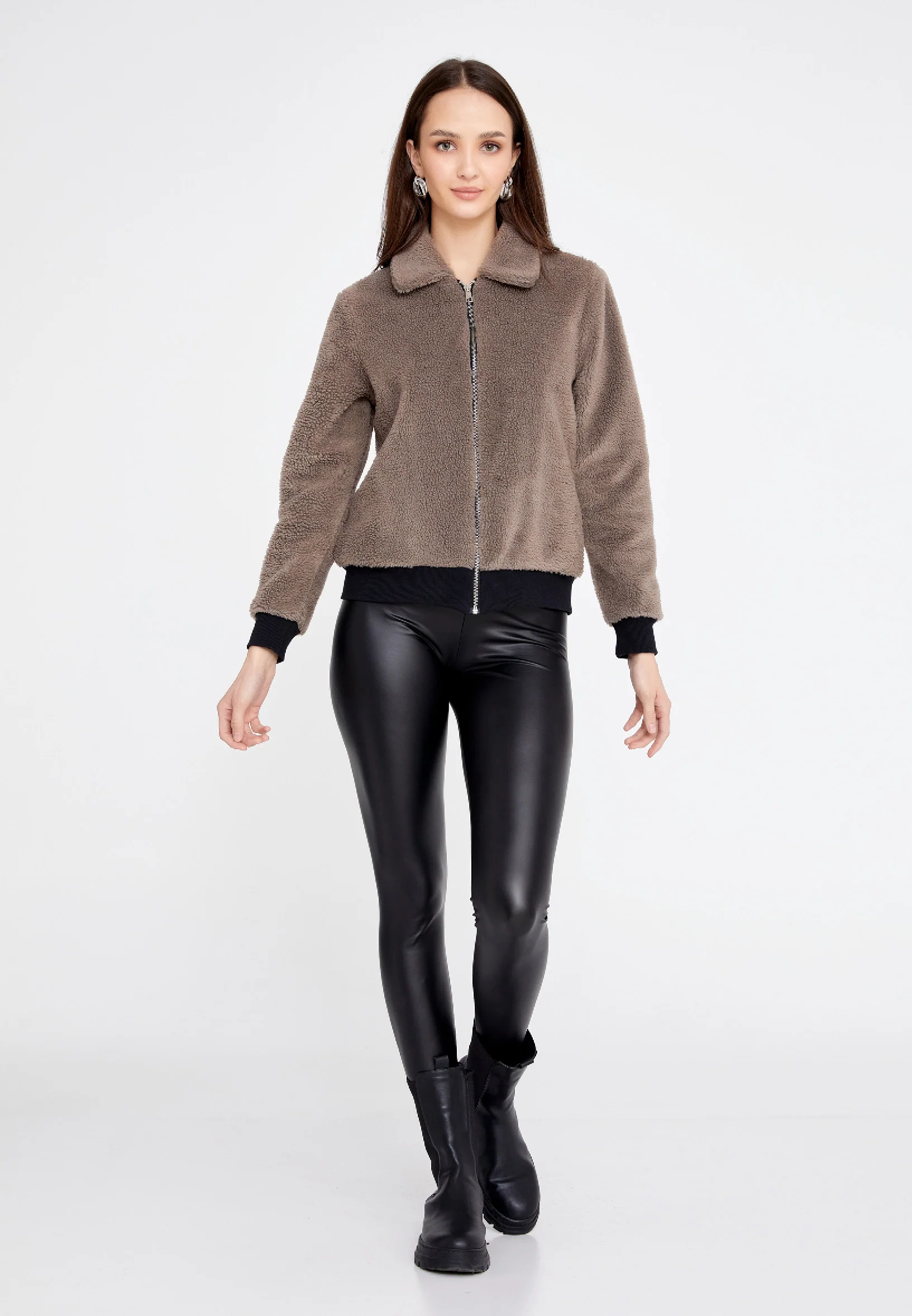 Knitwear Solid Color Regular Coat eslzeg1218 - Image 6