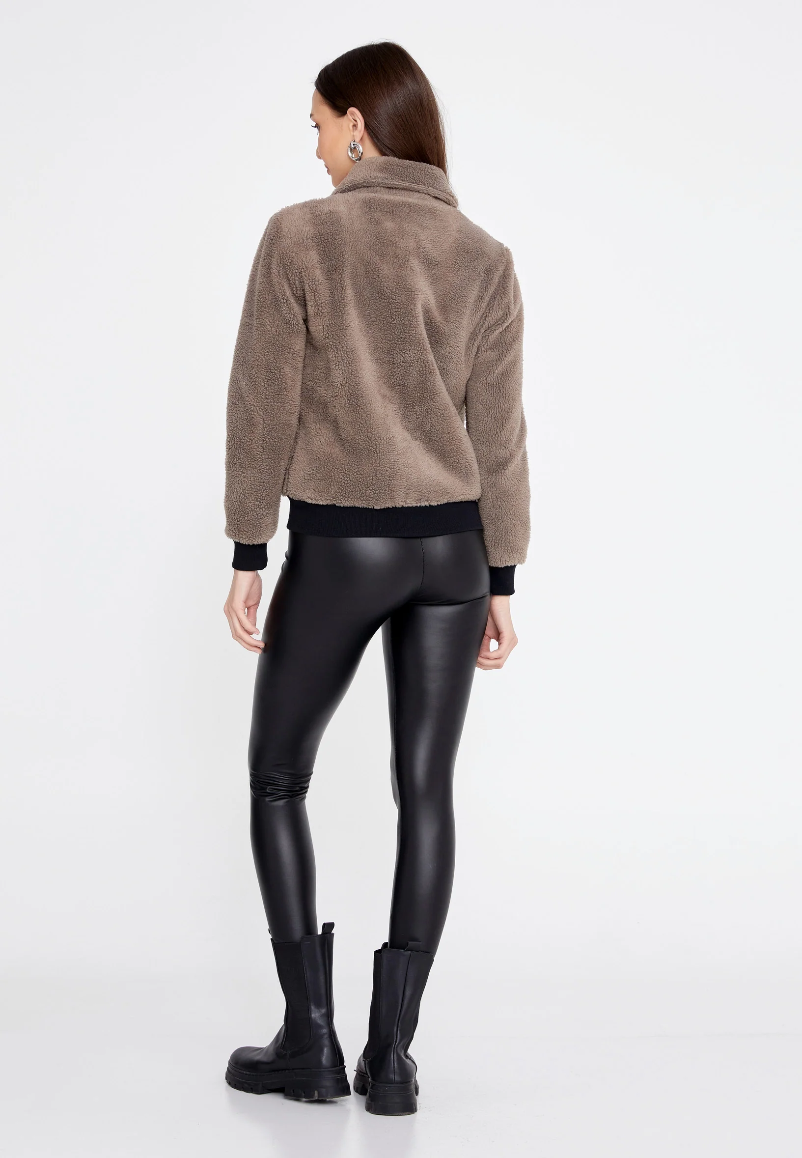 Knitwear Solid Color Regular Coat eslzeg1218 - Image 7