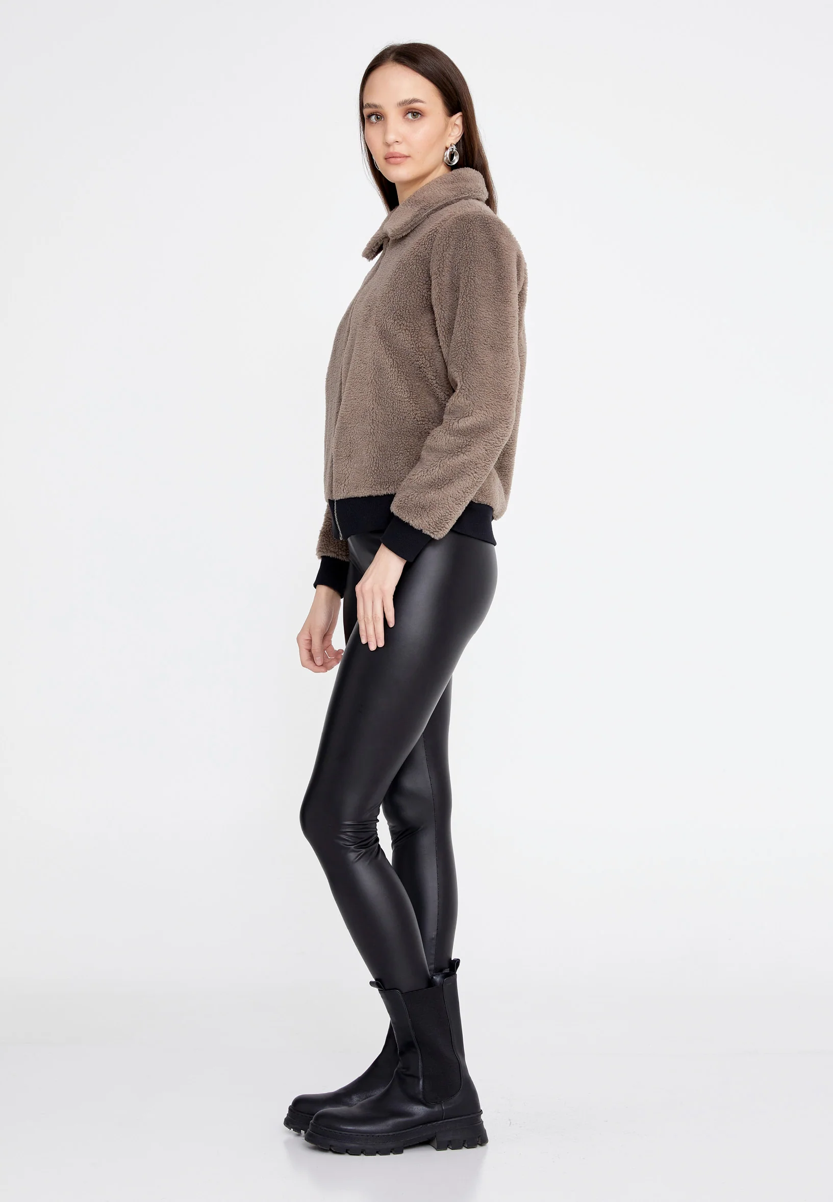 Knitwear Solid Color Regular Coat eslzeg1218 - Image 8