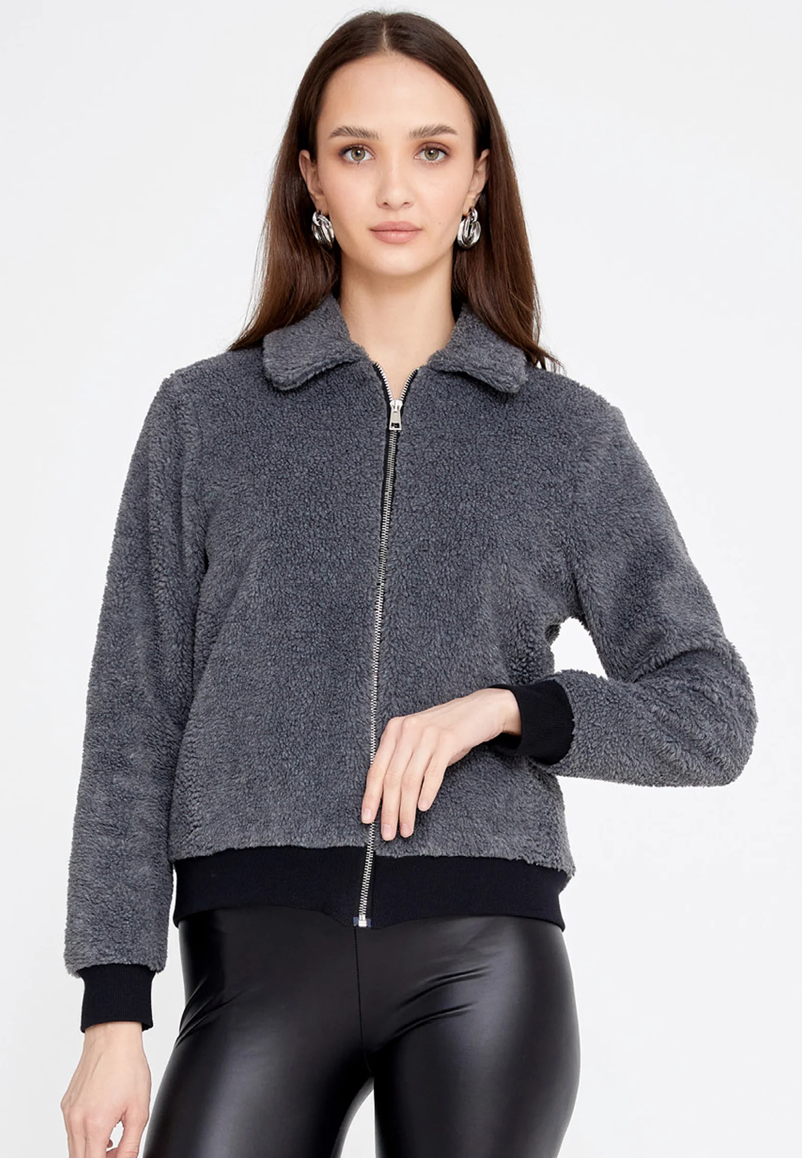 Knitwear Solid Color Regular Coat eslzeg1218 - Image 9
