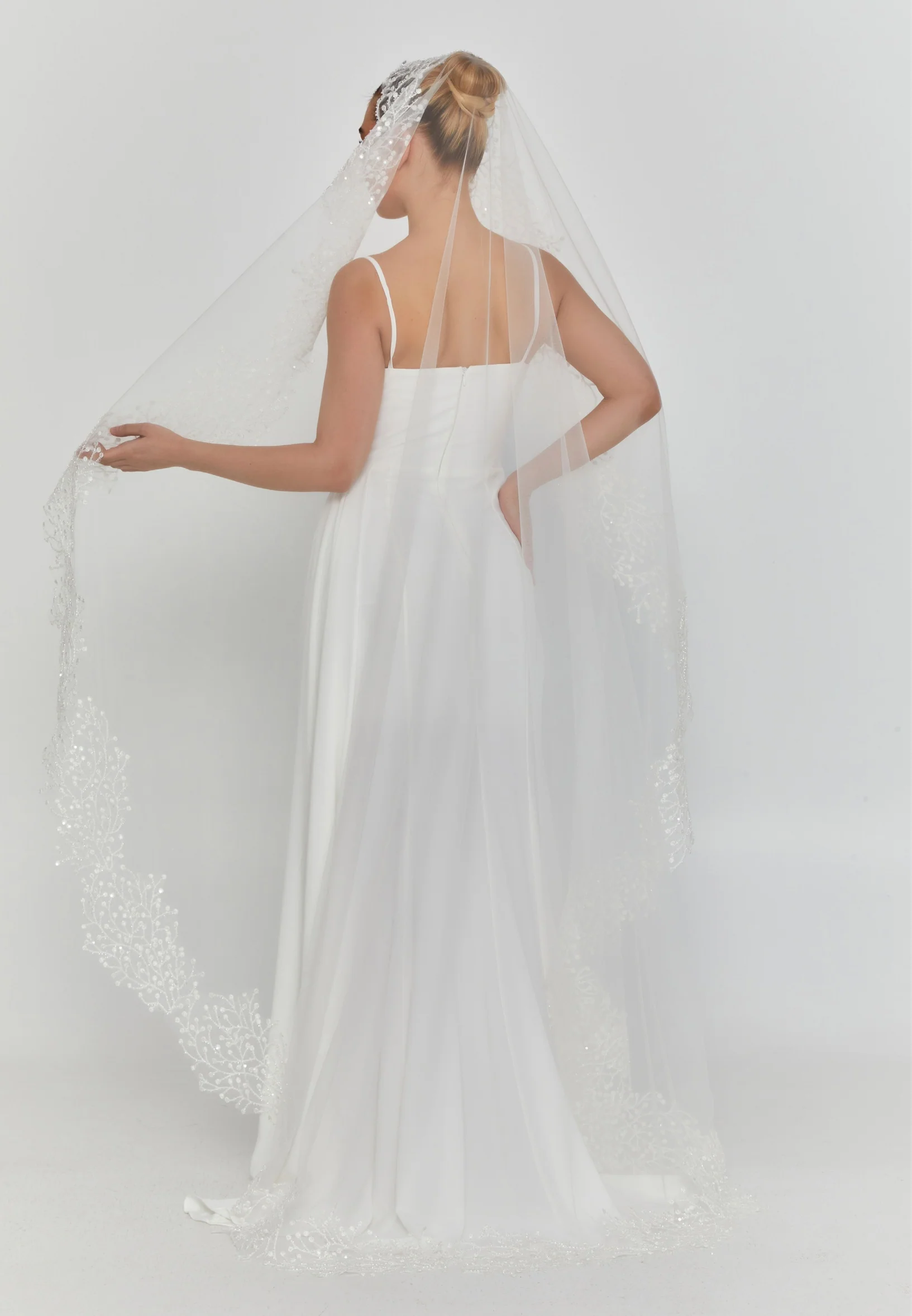 Lace Single Tier Tulle Veil aba24-28 - Image 2