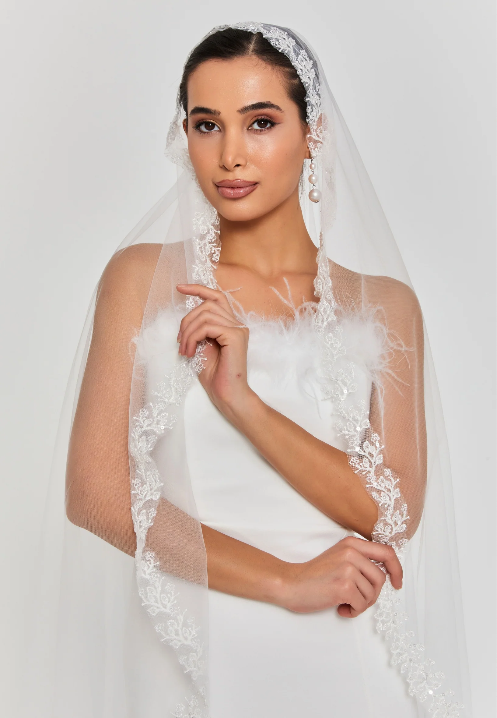 Lace Single Tier Tulle Veil aba24-62 - Image 4