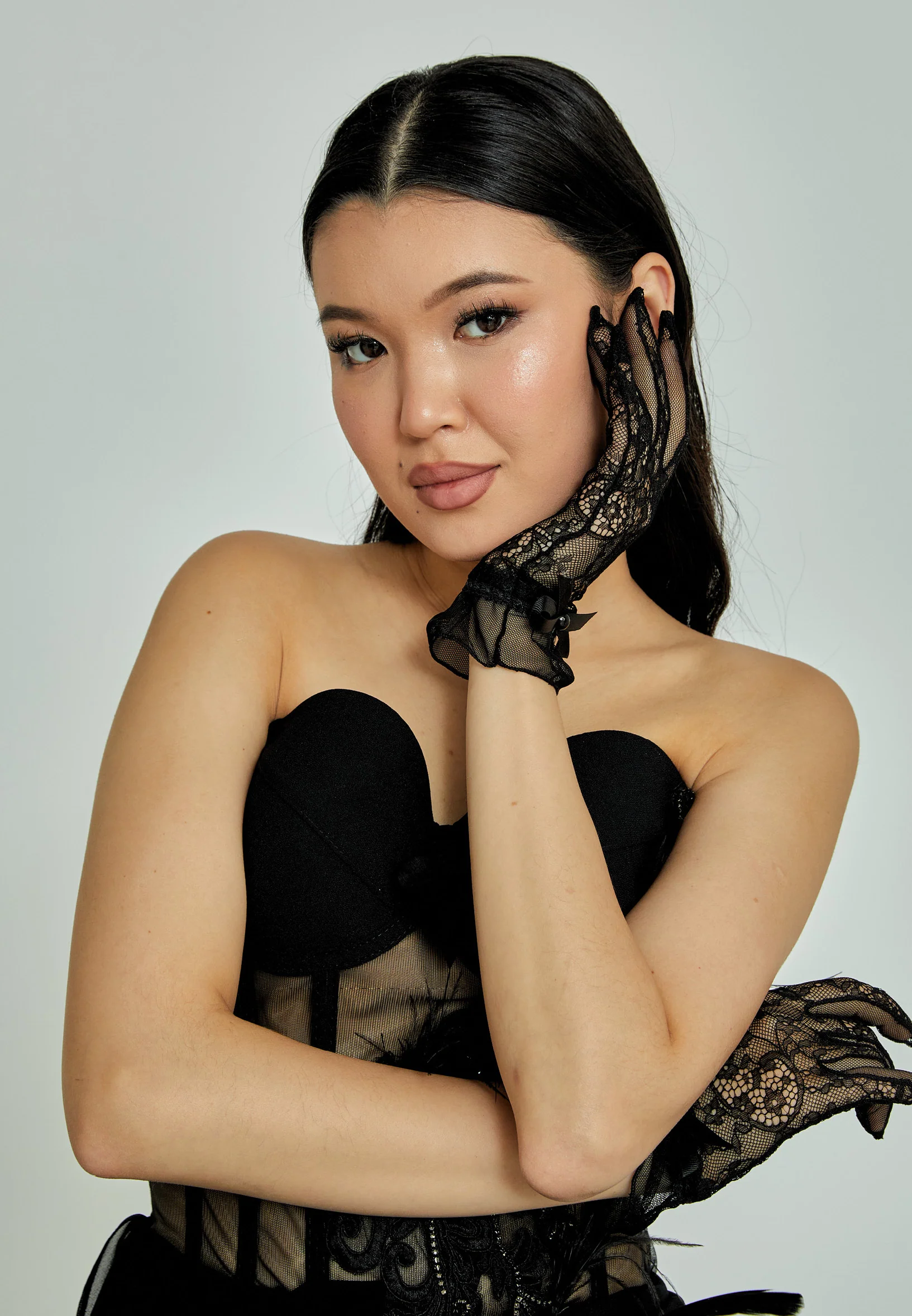 Lacy Lace Bridal Gloves abbeld12059 - Image 3