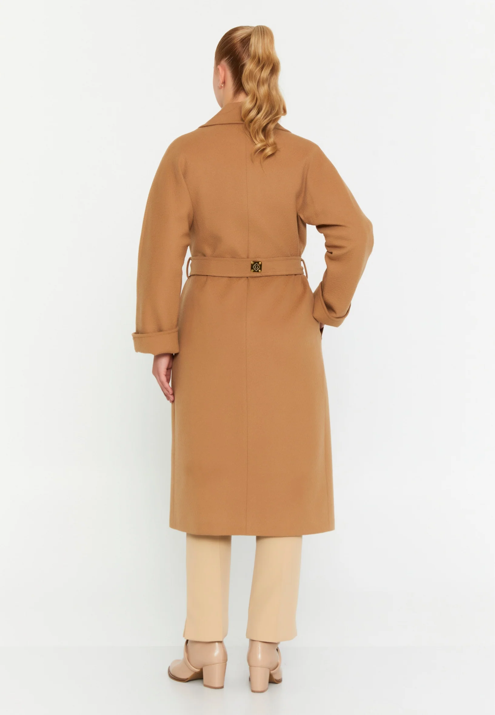 Lana Wool Solid Color Plus Size Coat grm0291 - Image 3