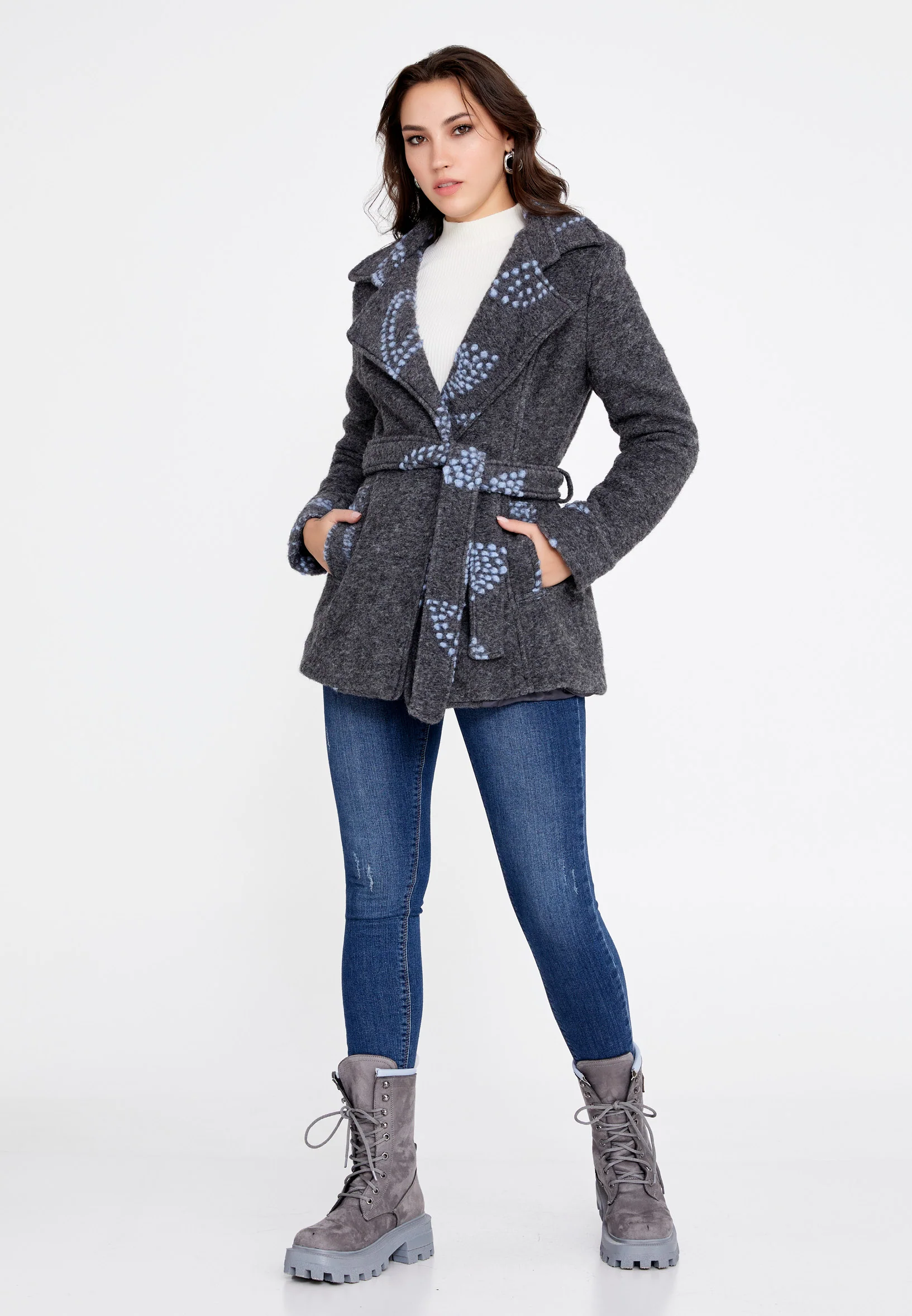 Lana Wool Solid Color Regular Coat clf15992 - Image 10