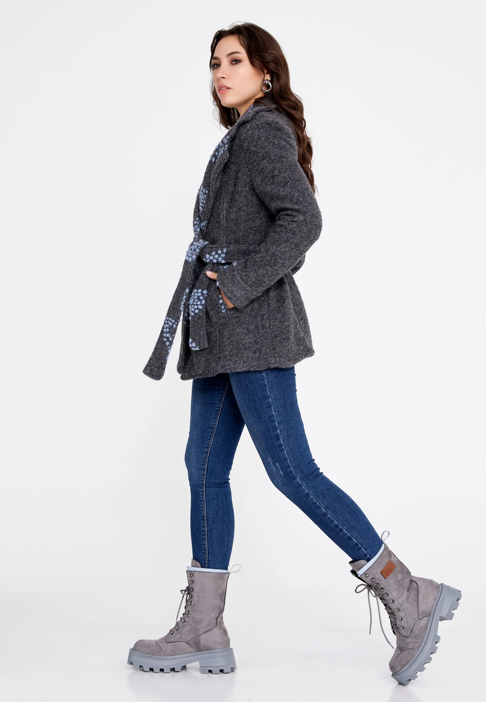 Lana Wool Solid Color Regular Coat clf15992 - Image 12