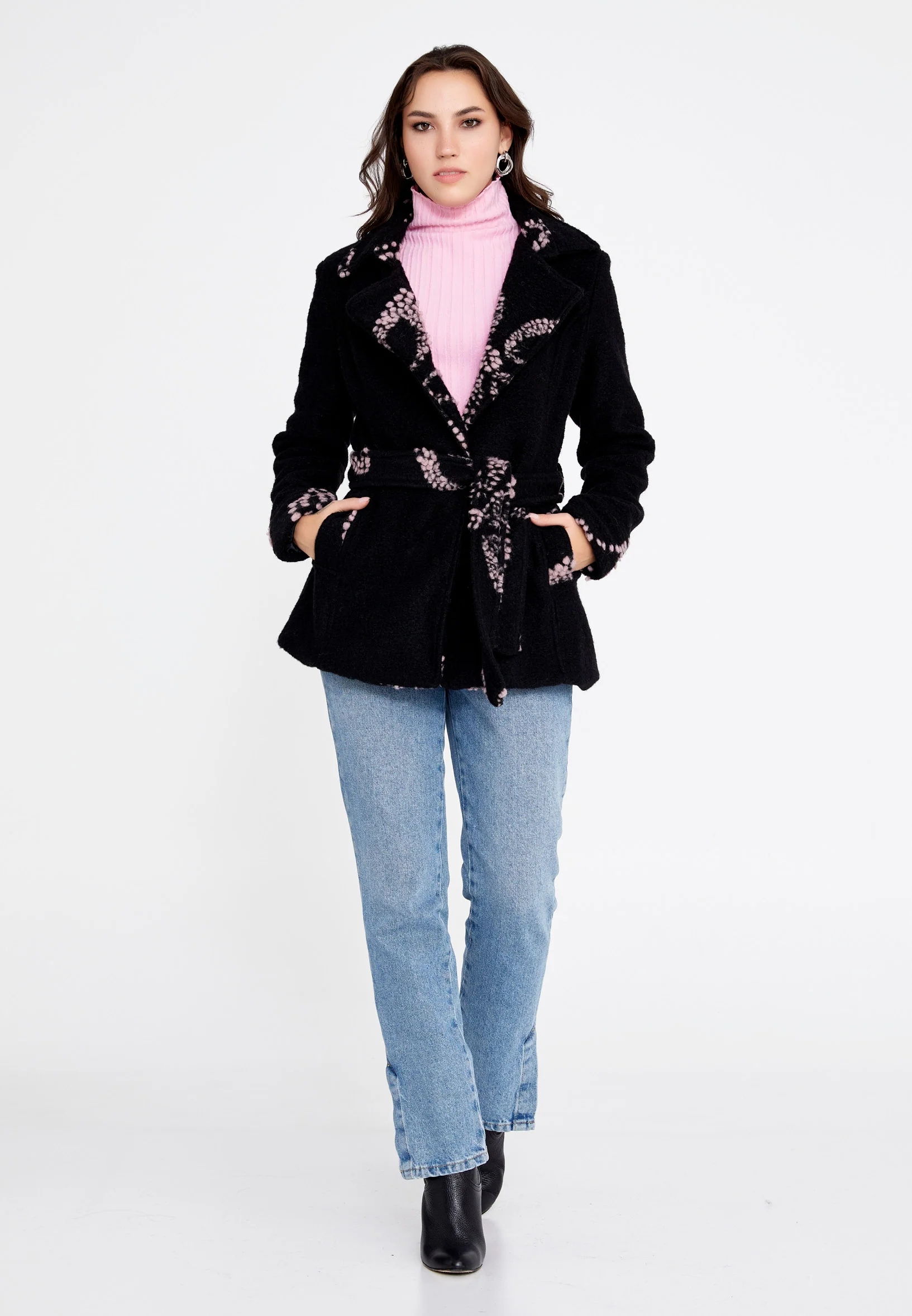Lana Wool Solid Color Regular Coat clf15992 - Image 6