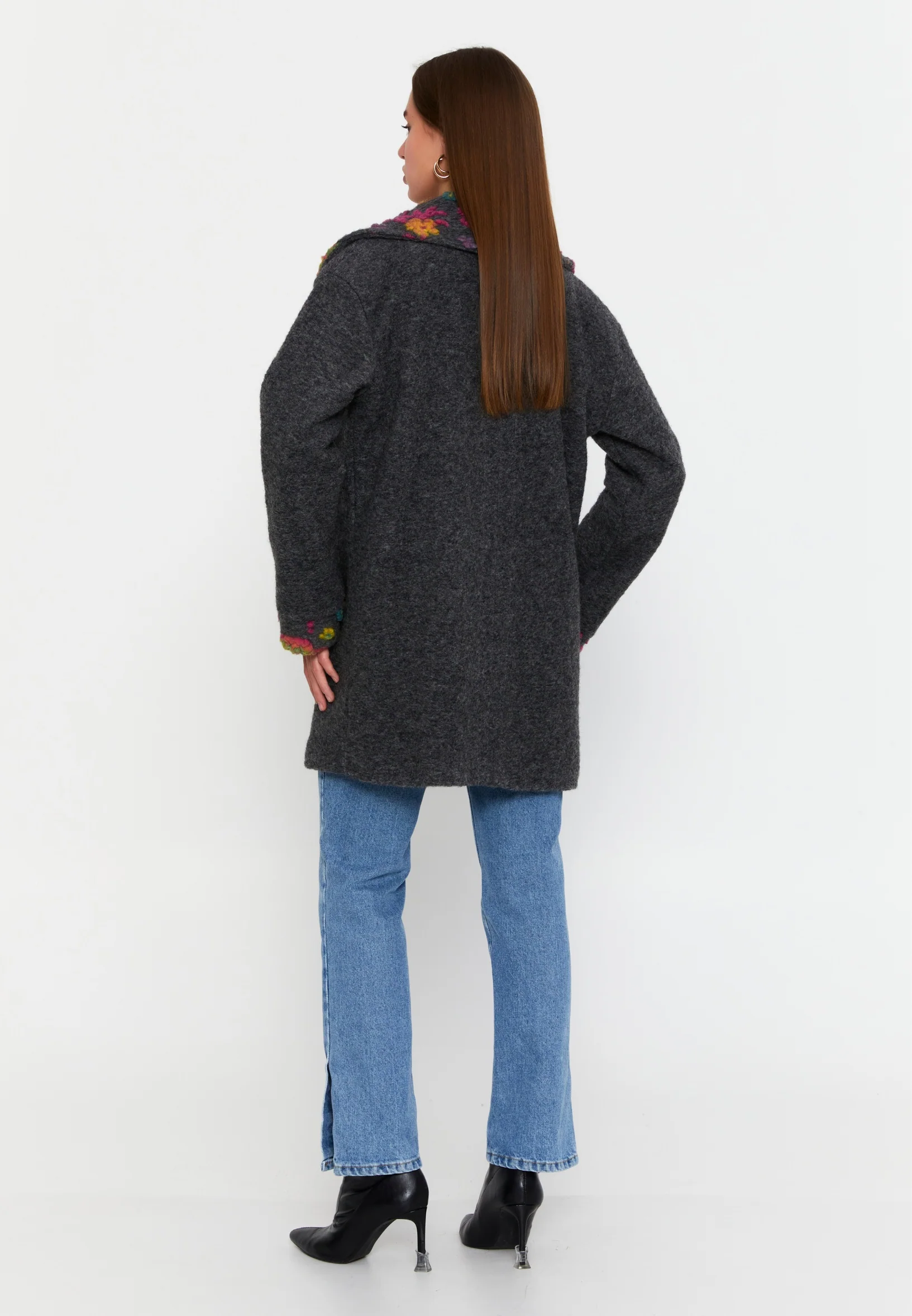 Lana Wool Solid Color Regular Coat clf15994 - Image 10