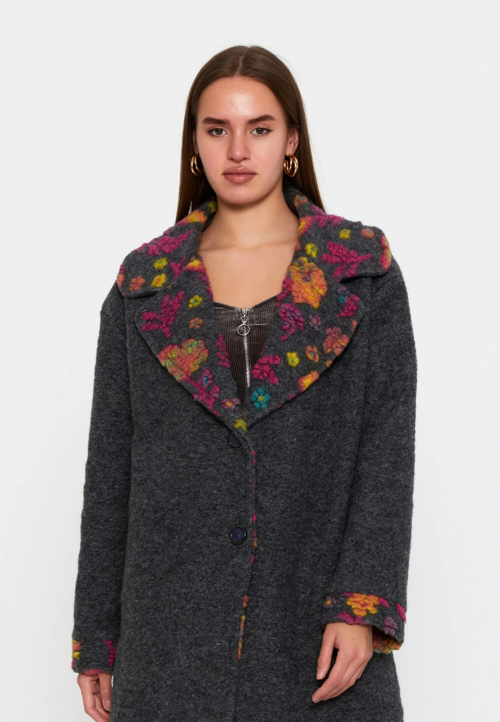 Lana Wool Solid Color Regular Coat clf15994 - Image 12