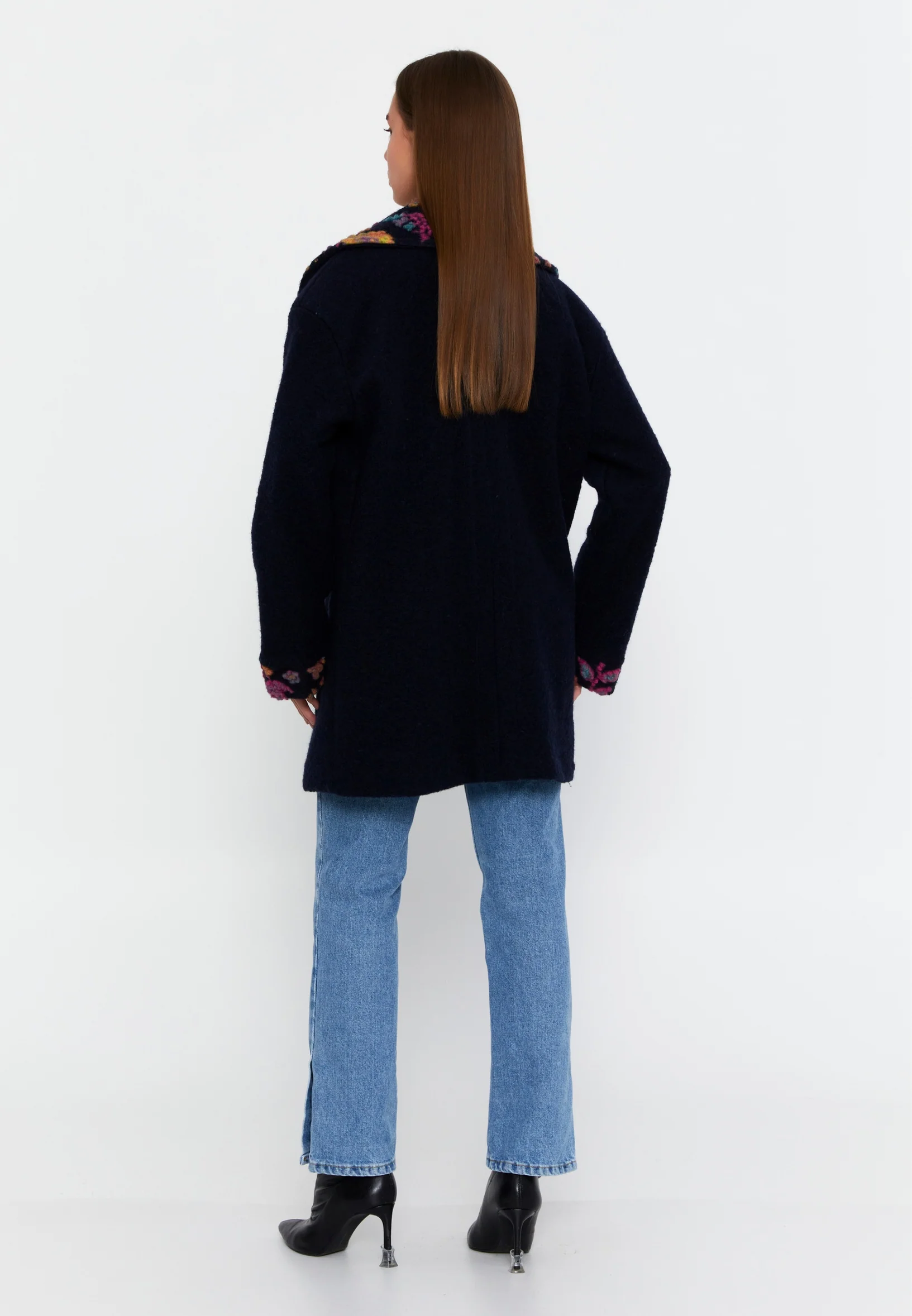 Lana Wool Solid Color Regular Coat clf15994 - Image 14