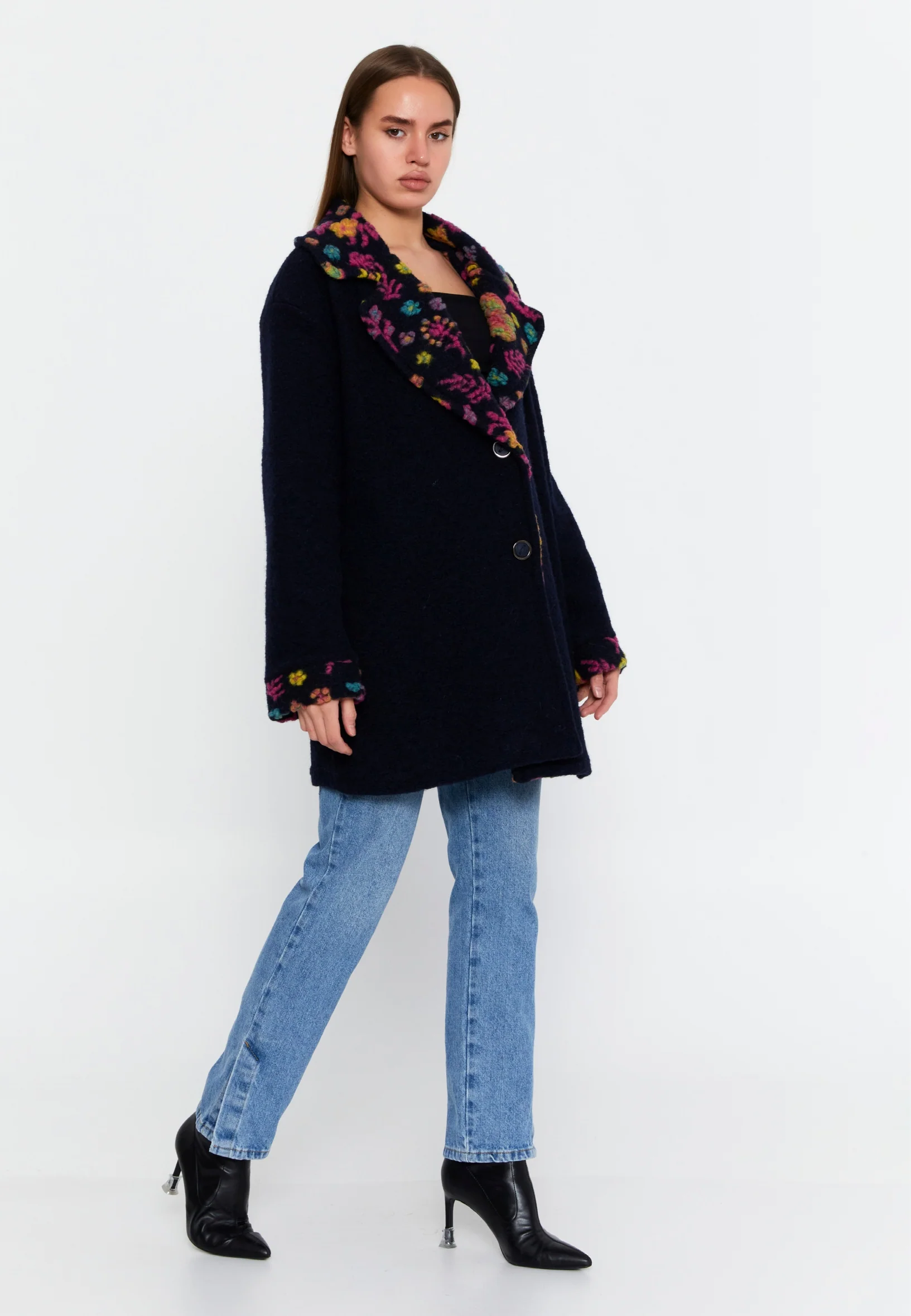 Lana Wool Solid Color Regular Coat clf15994 - Image 15