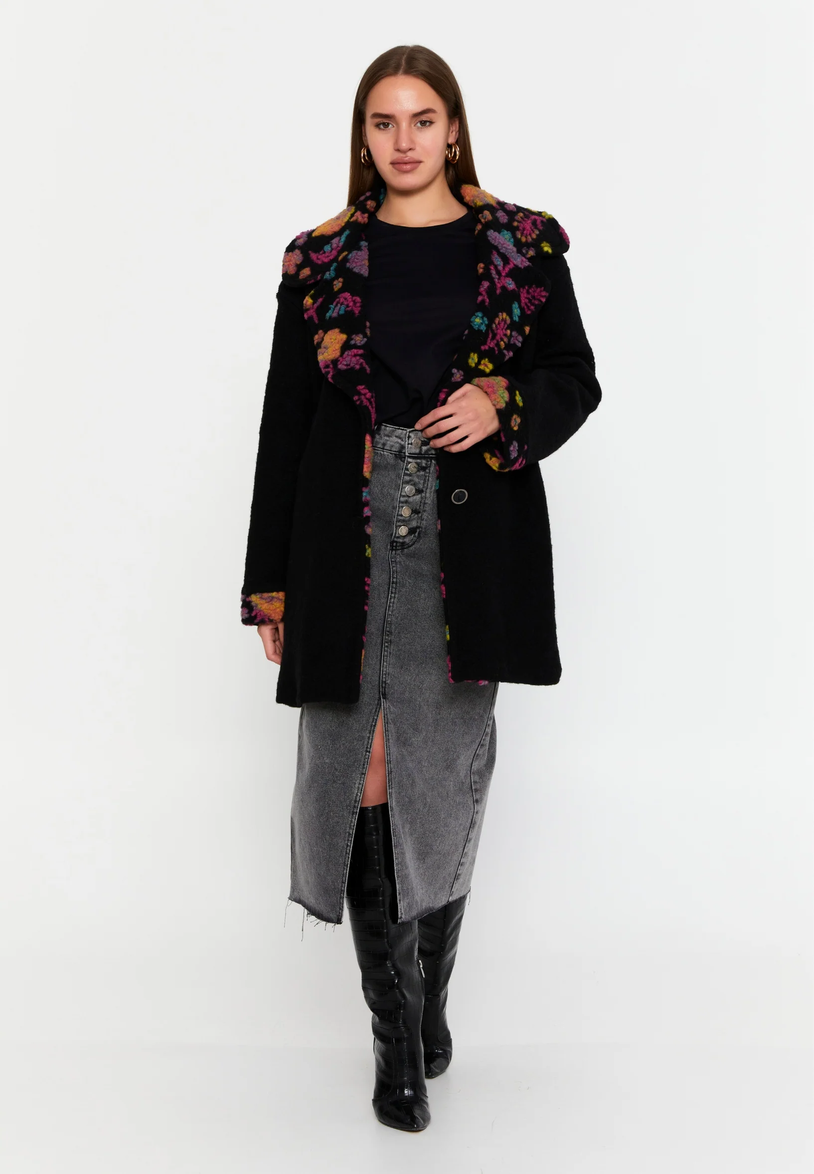 Lana Wool Solid Color Regular Coat clf15994 - Image 5