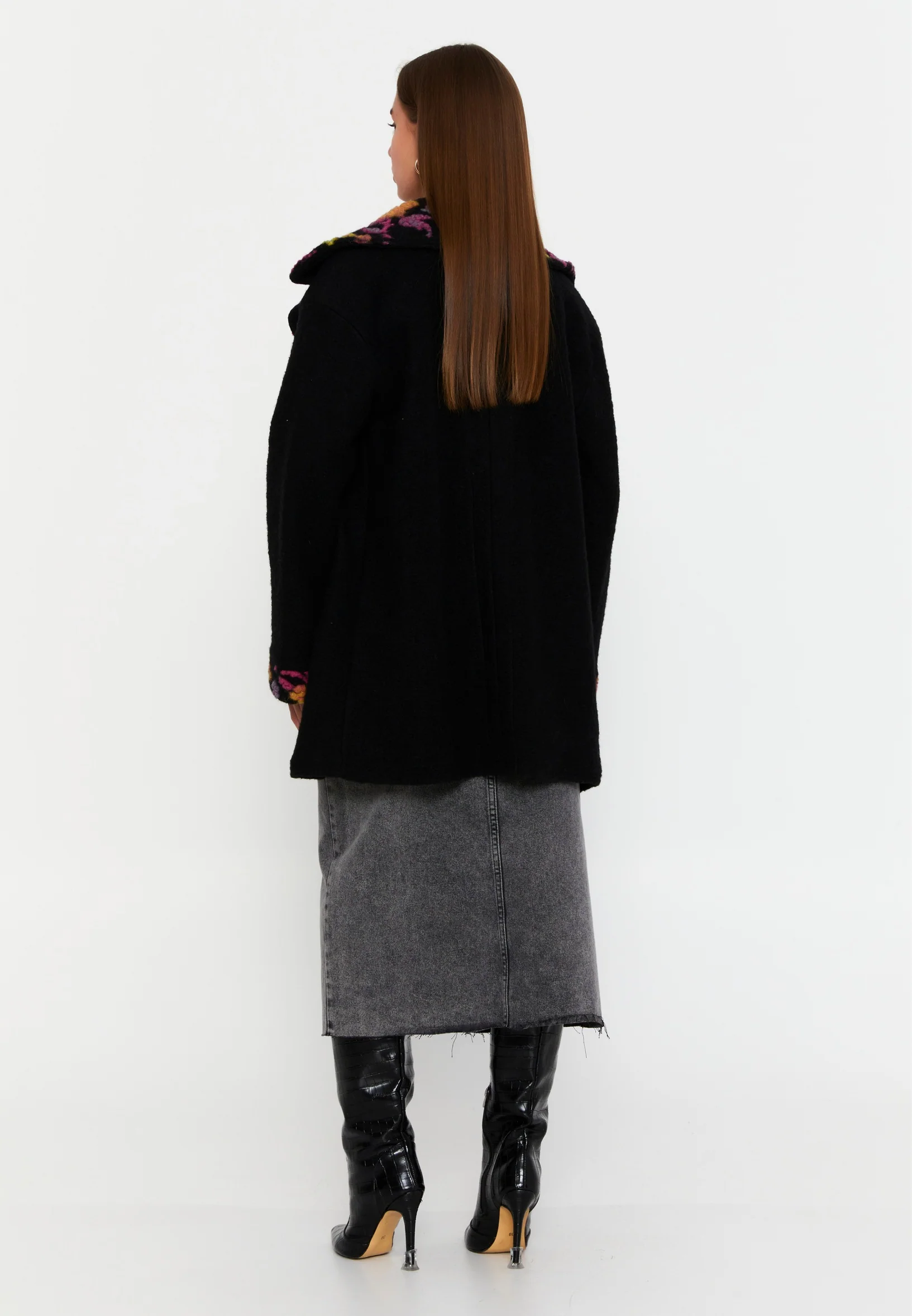 Lana Wool Solid Color Regular Coat clf15994 - Image 6