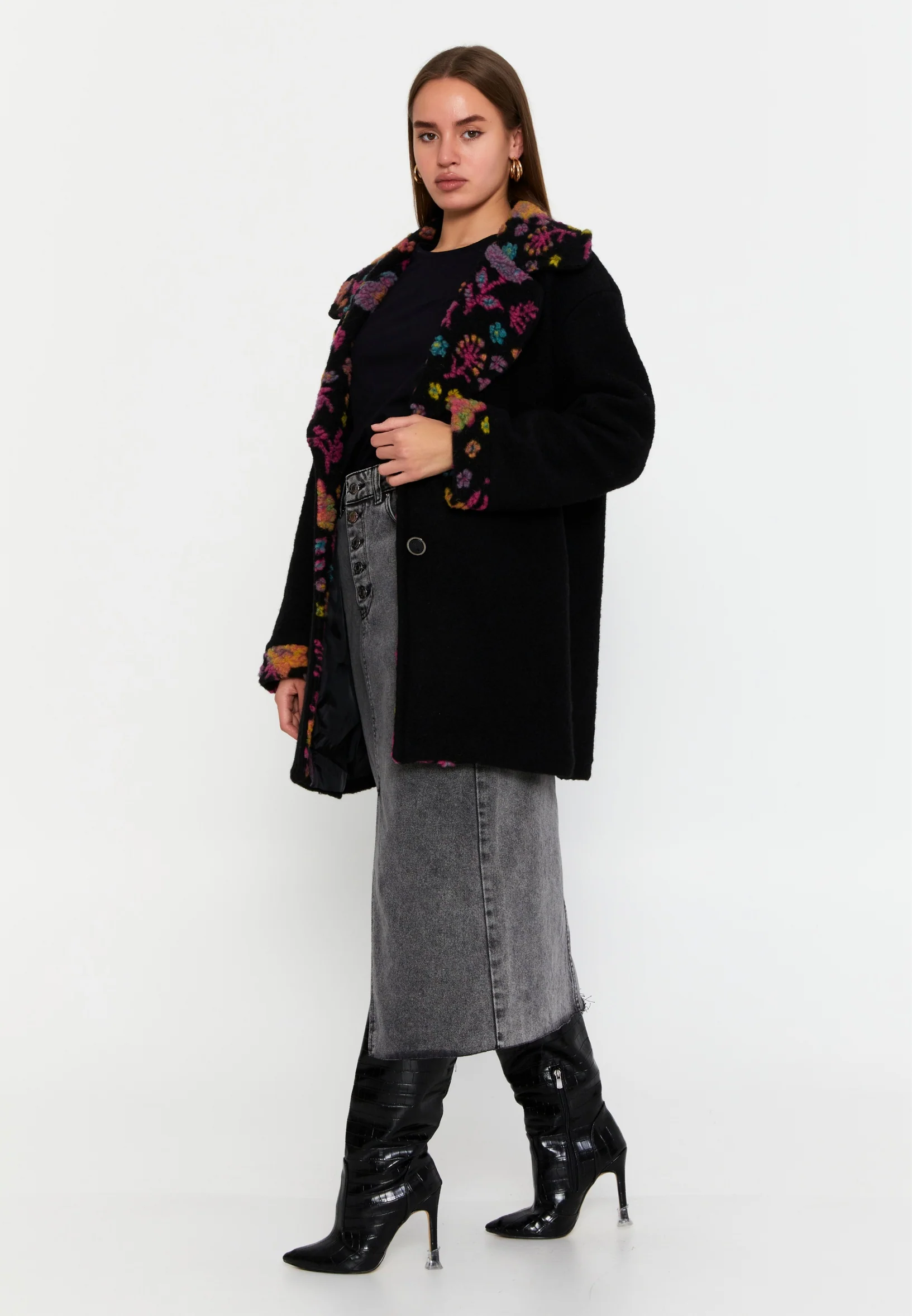 Lana Wool Solid Color Regular Coat clf15994 - Image 7