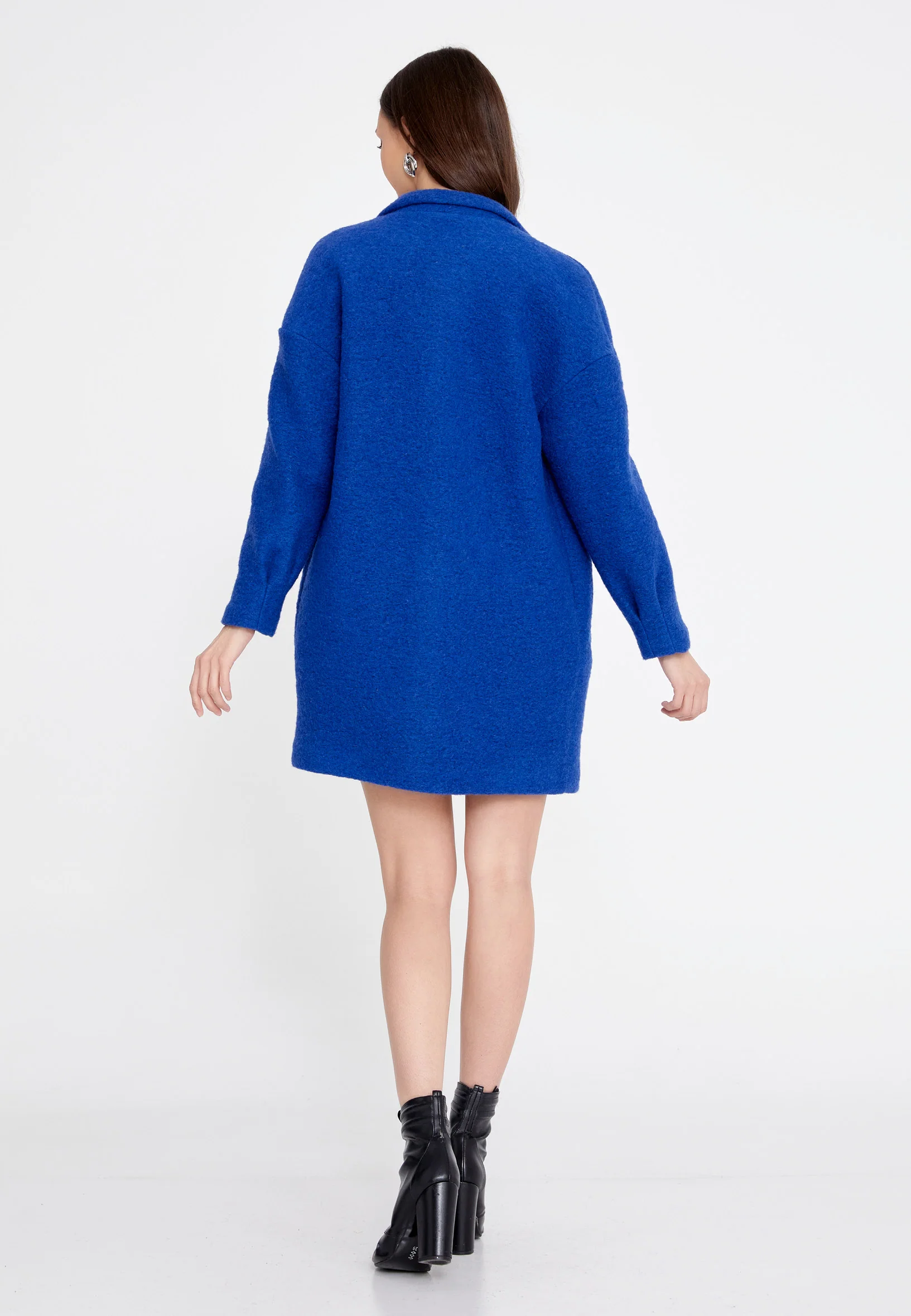 Lana Wool Solid Color Regular Coat esldg10507 - Image 12
