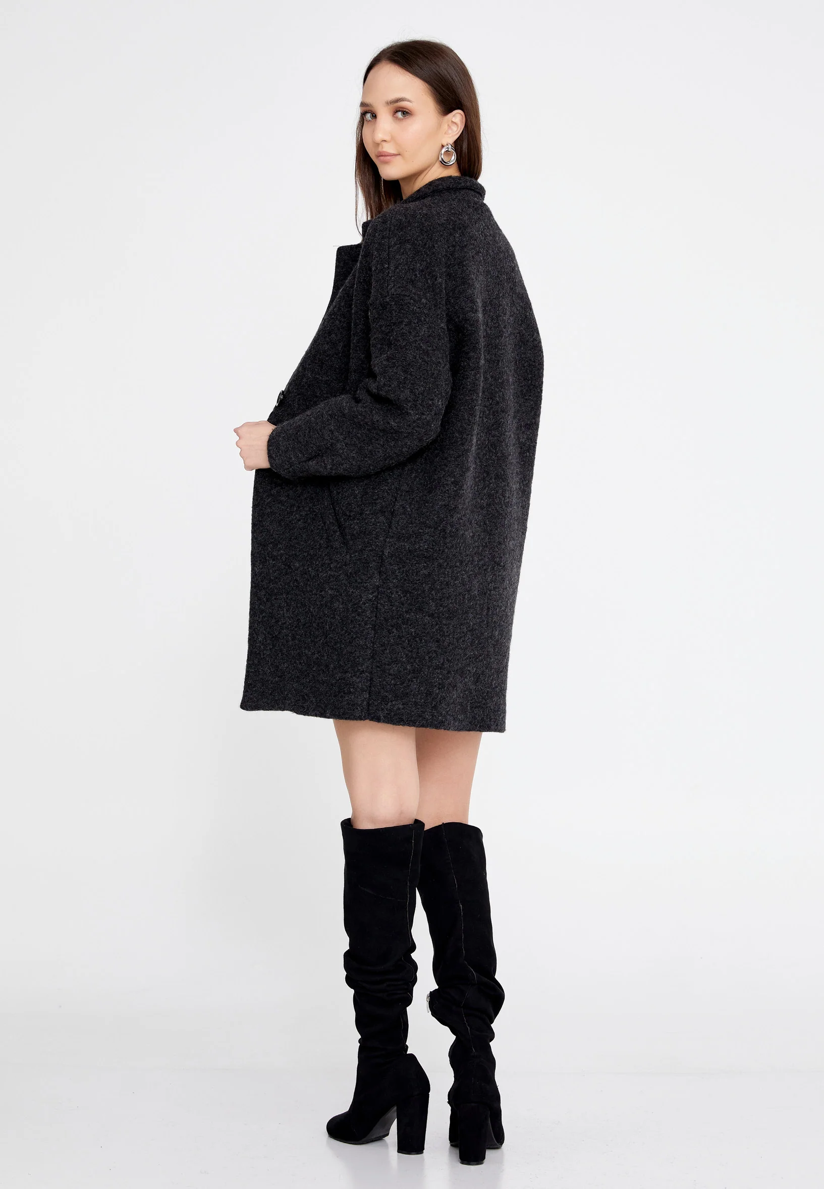 Lana Wool Solid Color Regular Coat esldg10507 - Image 8
