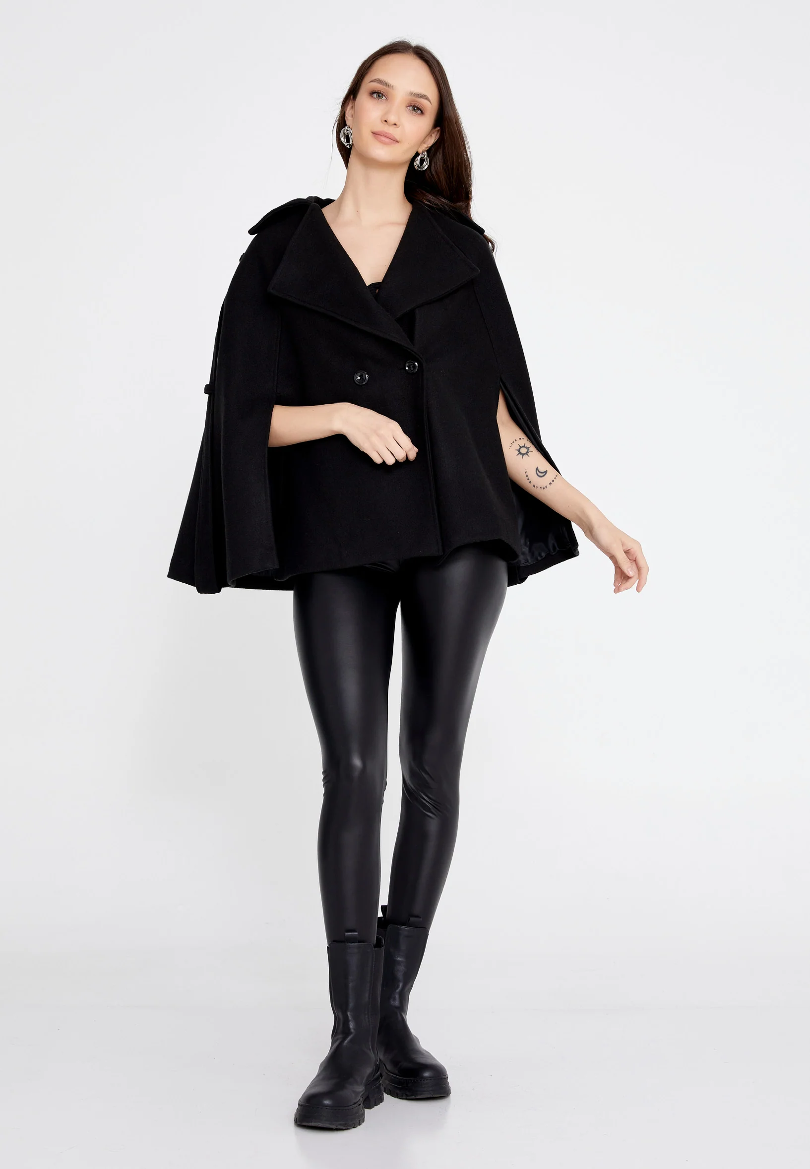 Lana Wool Solid Color Regular Coat esldg12770 - Image 2