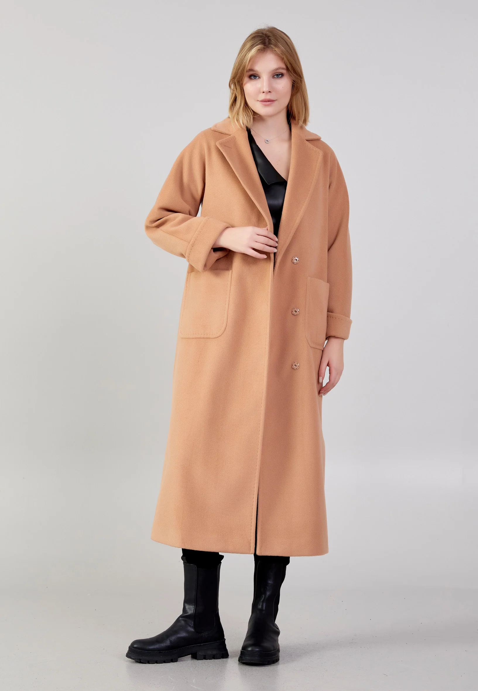 Lana Wool Solid Color Regular Coat grm0003 - Image 10