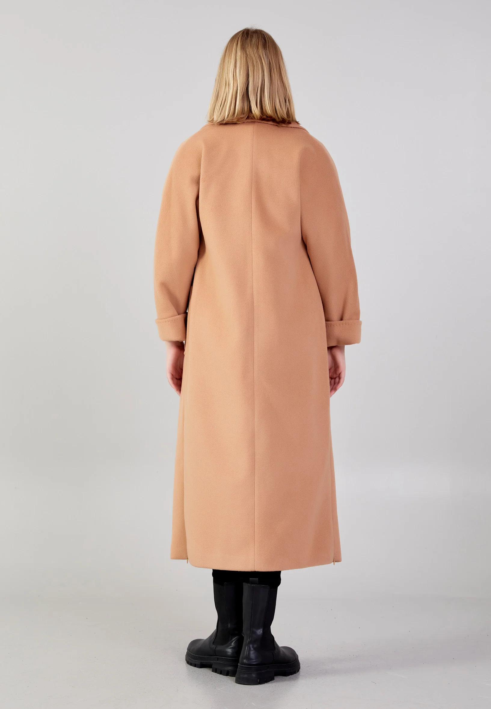 Lana Wool Solid Color Regular Coat grm0003 - Image 12